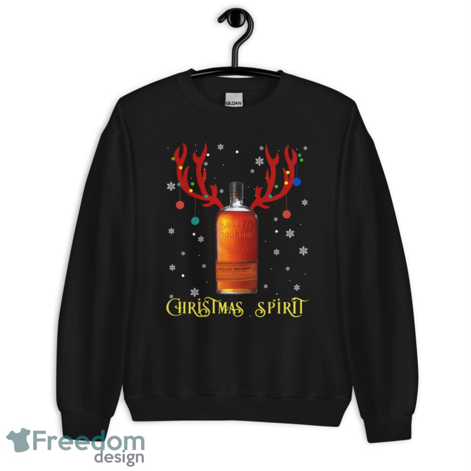 Christmas Spirit Reindeer Bulleit Bourbon Whisky Christmas Sweatshirt - G185 Crewneck Sweatshirt