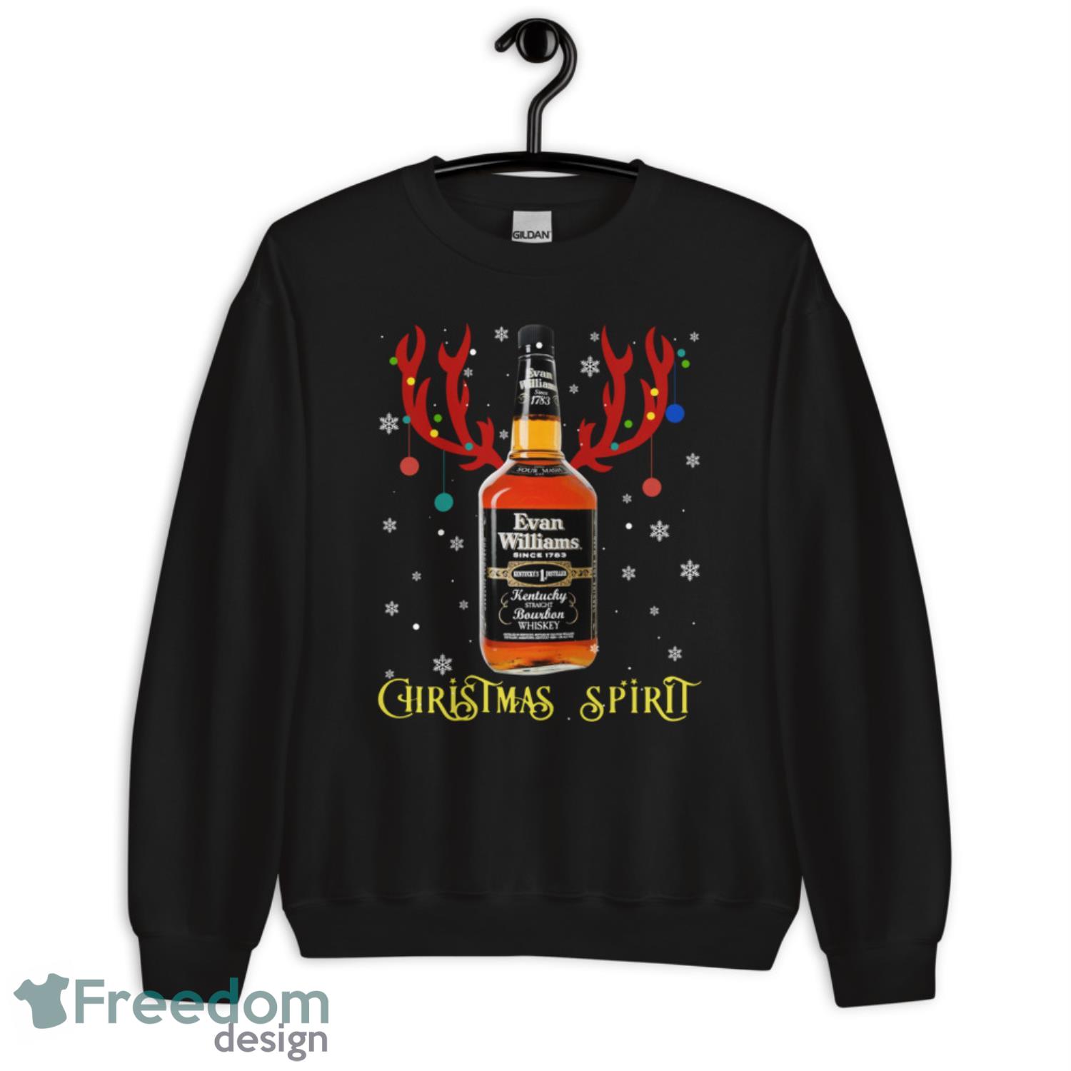 Christmas Spirit Reindeer Evan Williams Whisky Christmas Sweatshirt - G185 Crewneck Sweatshirt