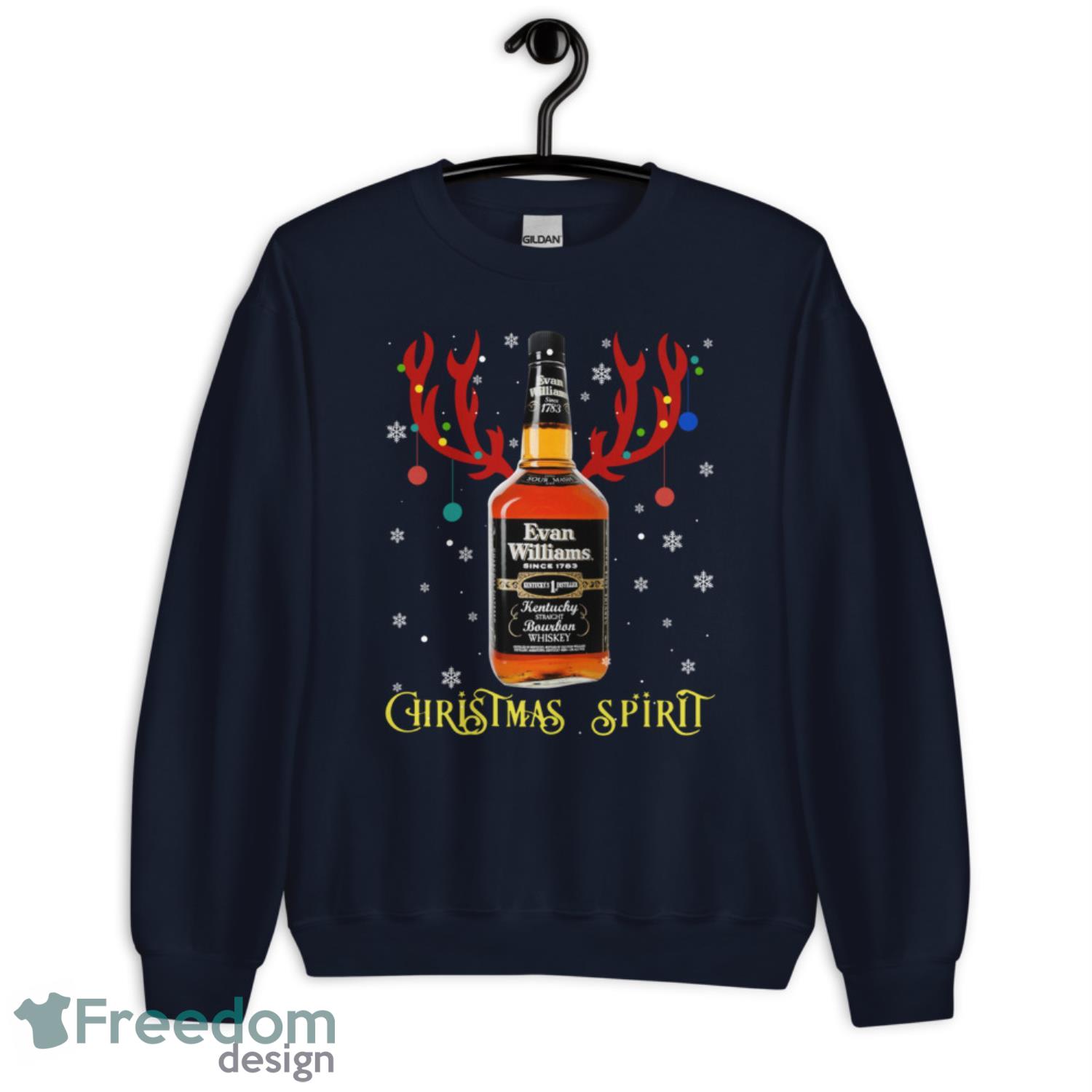 Christmas Spirit Reindeer Evan Williams Whisky Christmas Sweatshirt - G185 Crewneck Sweatshirt-1