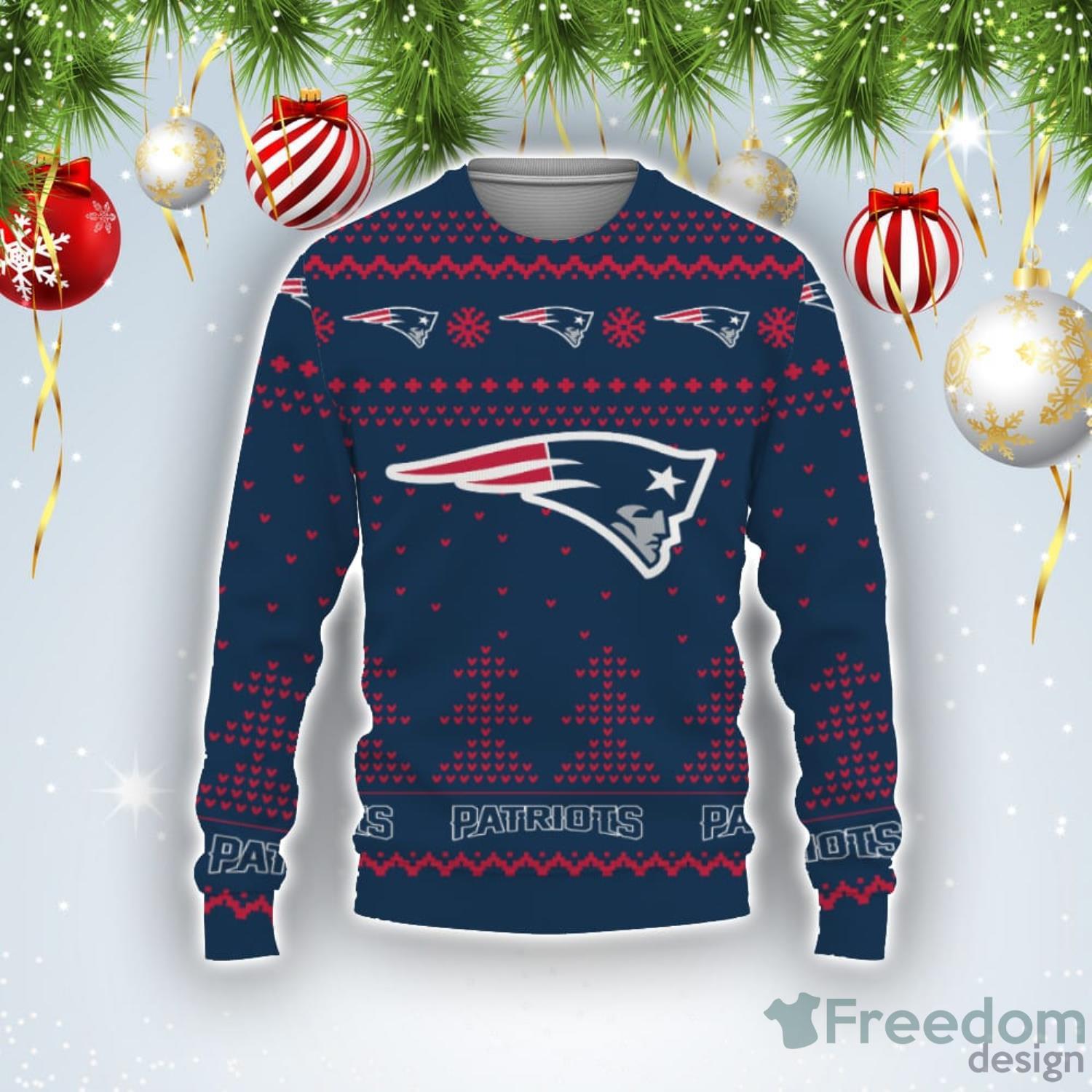 Christmas Team Logo New England Patriot Christmas Tree Ugly Christmas Sweater Product Photo 1