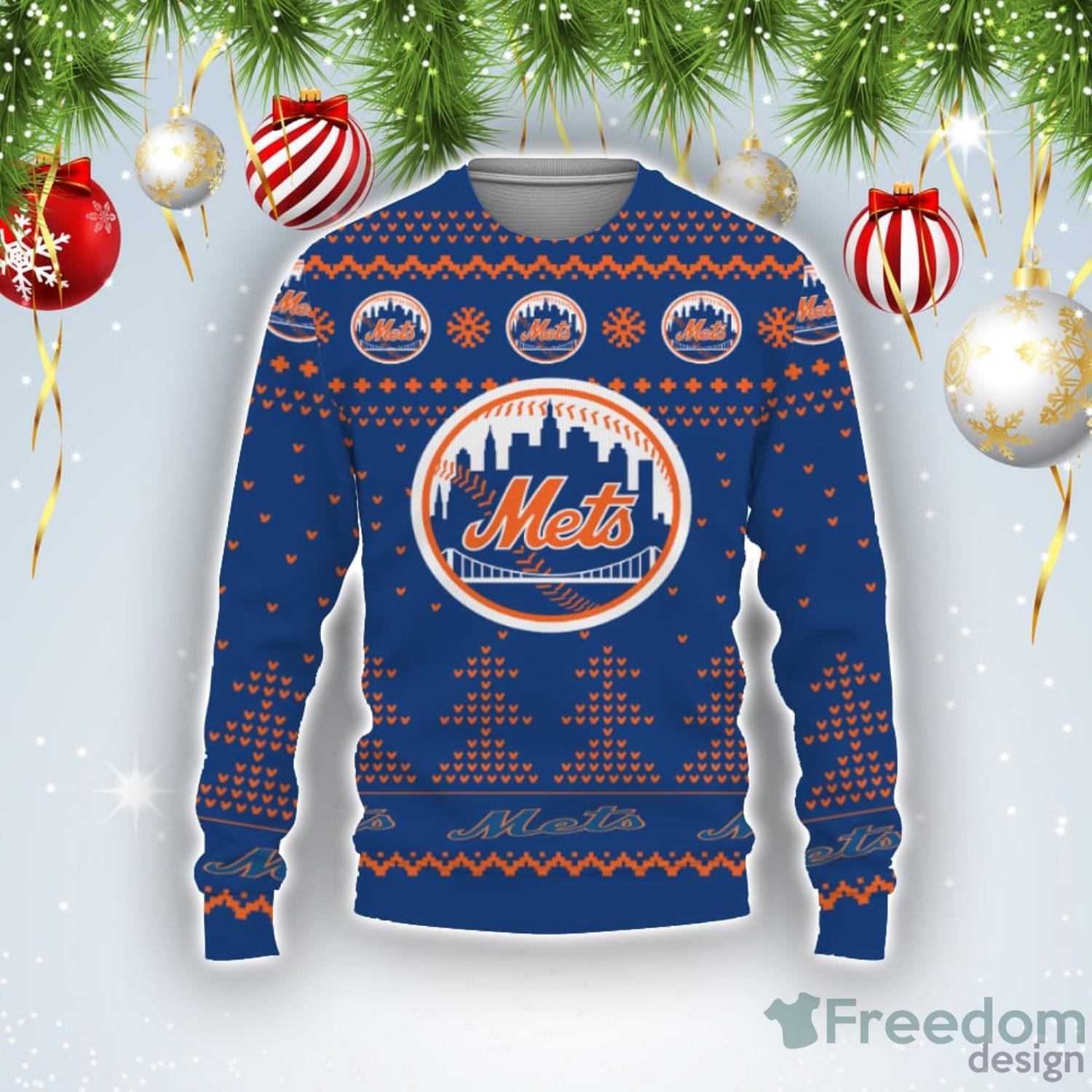 Christmas Team Logo New York Met Christmas Tree Ugly Christmas Sweater Product Photo 1