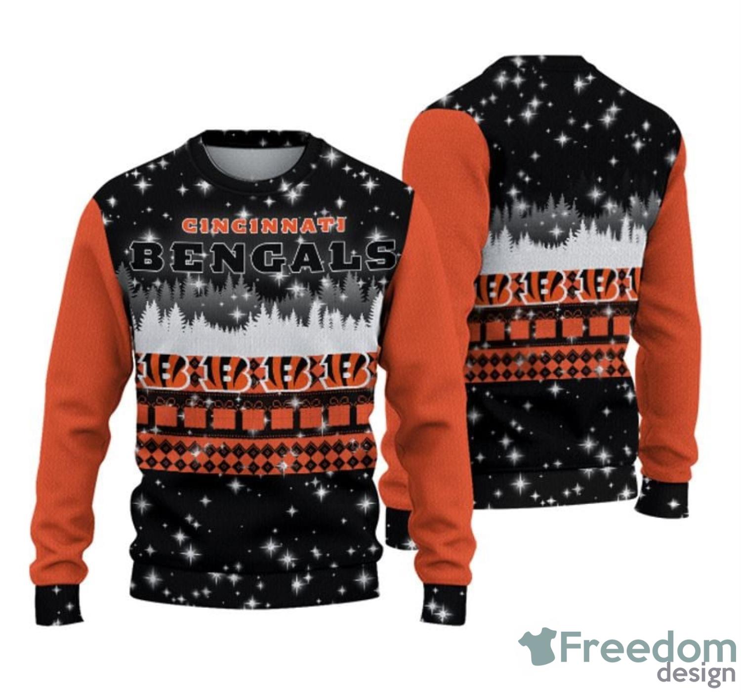 Cincinnati Bengals Fans Reindeer Pattern Ugly Christmas Sweater Gift -  Freedomdesign