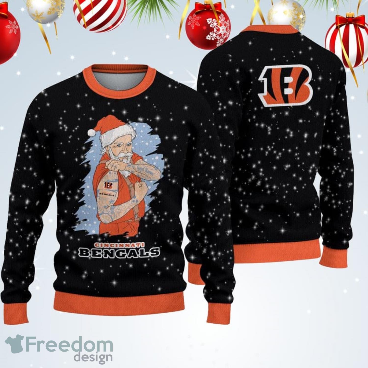 Cincinnati Bengals Christmas Santa Claus Pattern Ugly Christmas Sweater