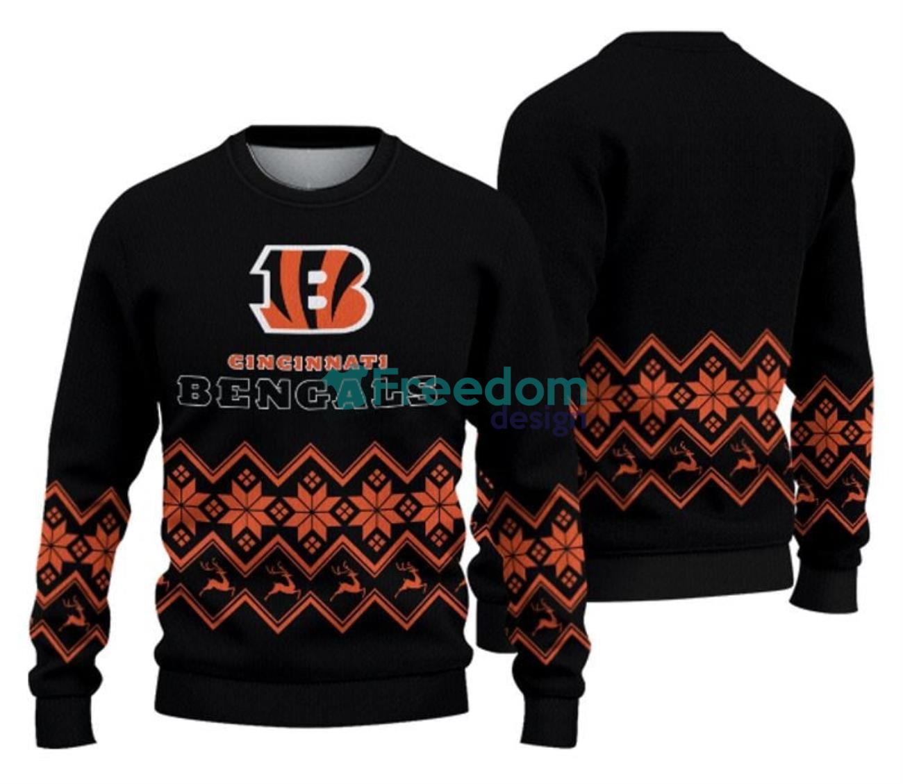 Cincinnati Bengals Teams Ball Snowfalke Pattern Knitted Sweater For  Christmas - Limotees