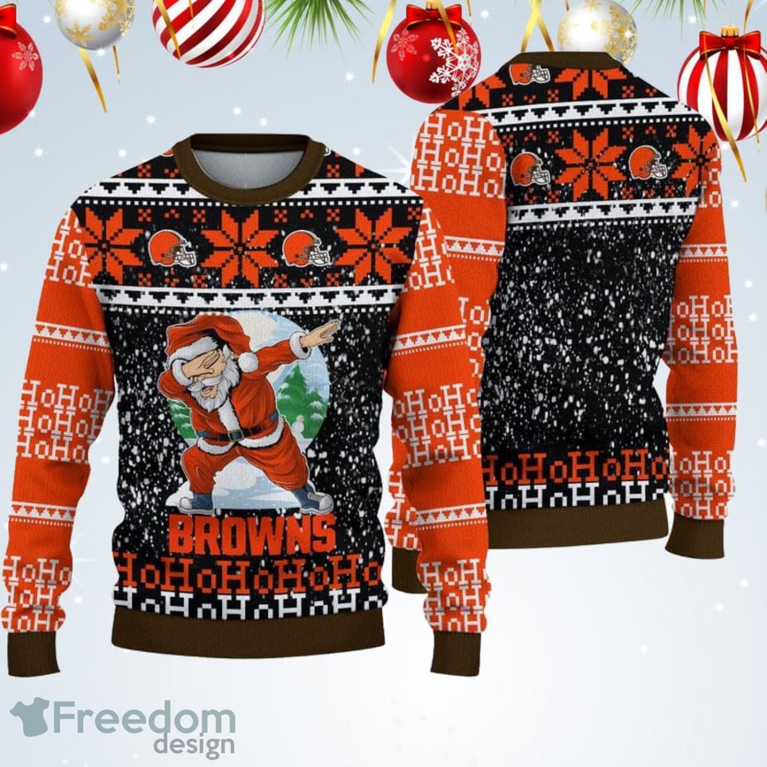 NFL Cleveland Browns Dabbing Santa Claus Christmas Ugly Sweater