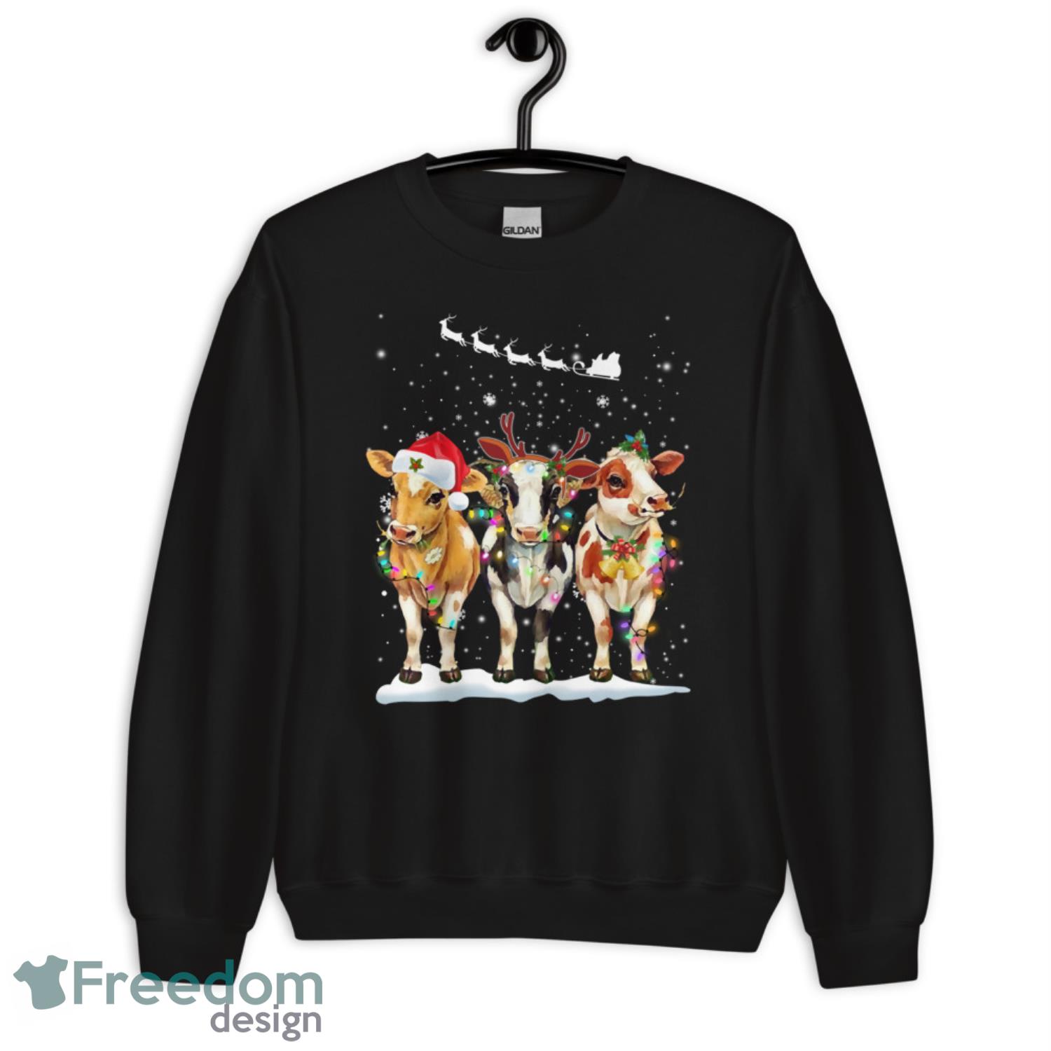 Cows Christmas Shirt - G185 Crewneck Sweatshirt