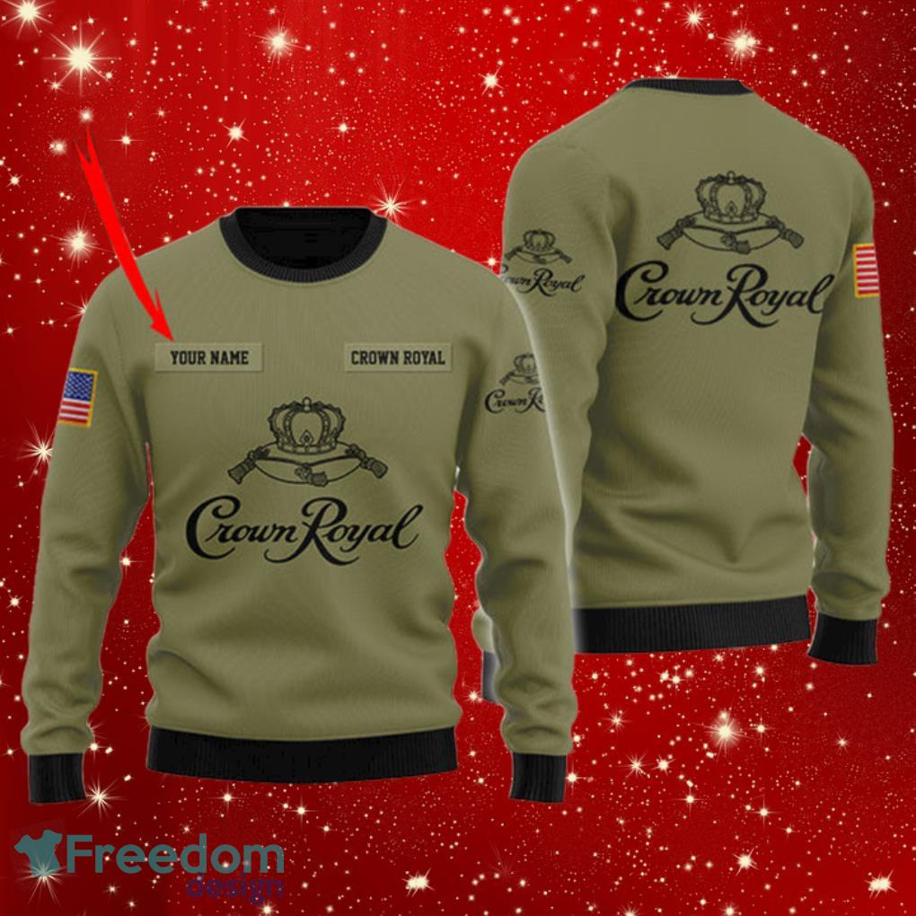 Crown Royal Flag Military Personalized Green Christmas Ugly Sweater Product Photo 1