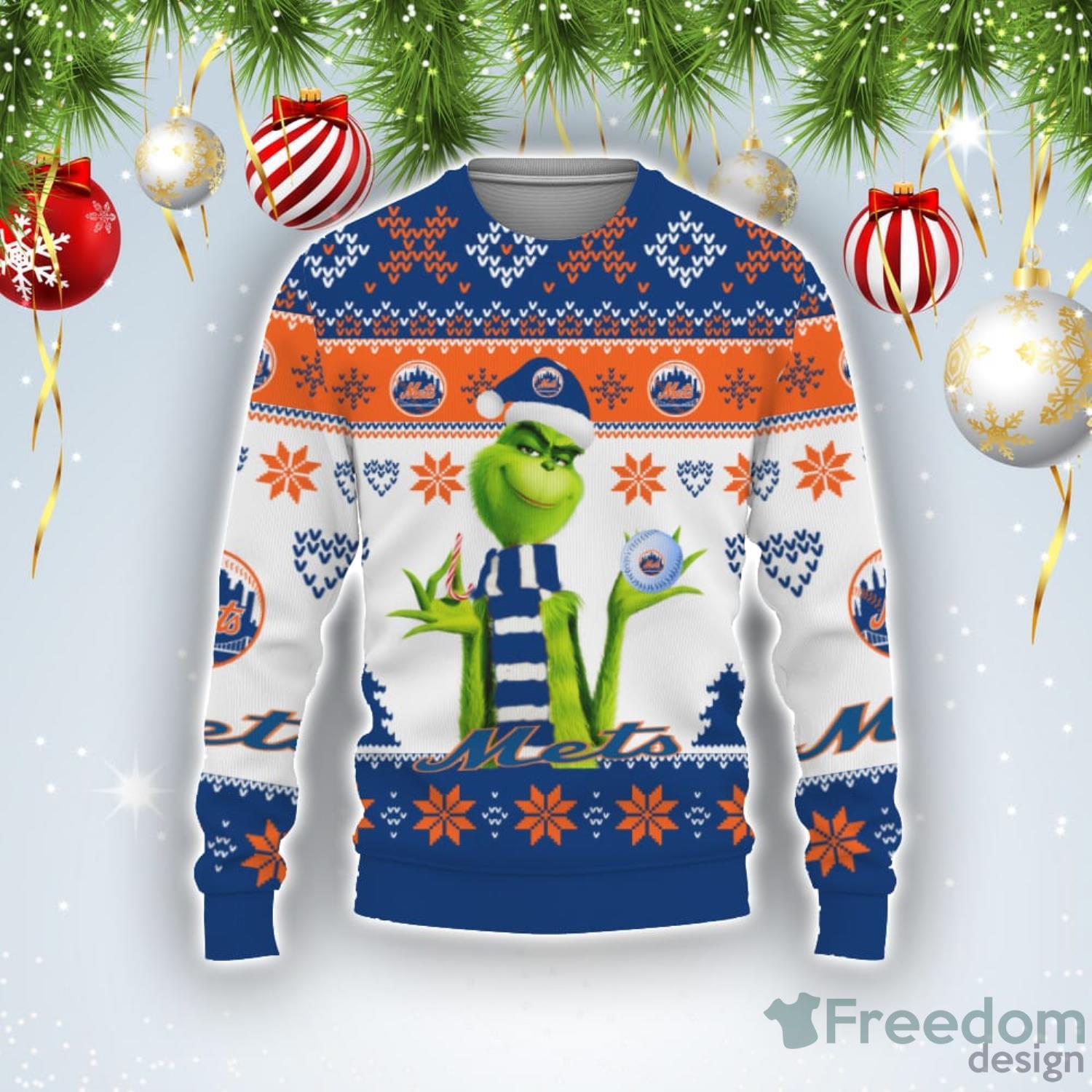 Christmas Gift MLB New York Yankees Cute 12 Grinch Face Xmas Day Men And  Women Ugly Christmas Sweater - Freedomdesign