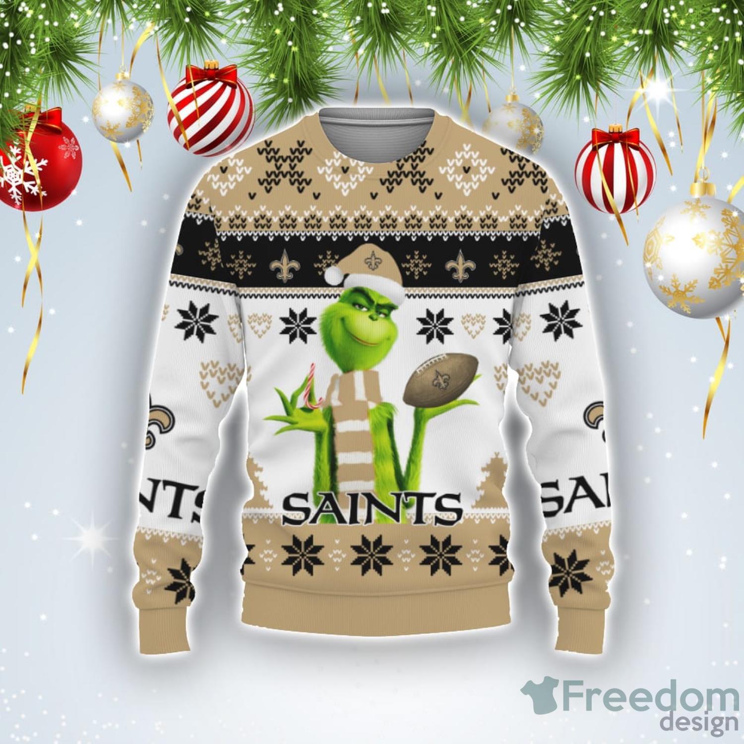 New Orleans Saints Fans Reindeer Pattern Ugly Christmas Sweater Gift -  Freedomdesign