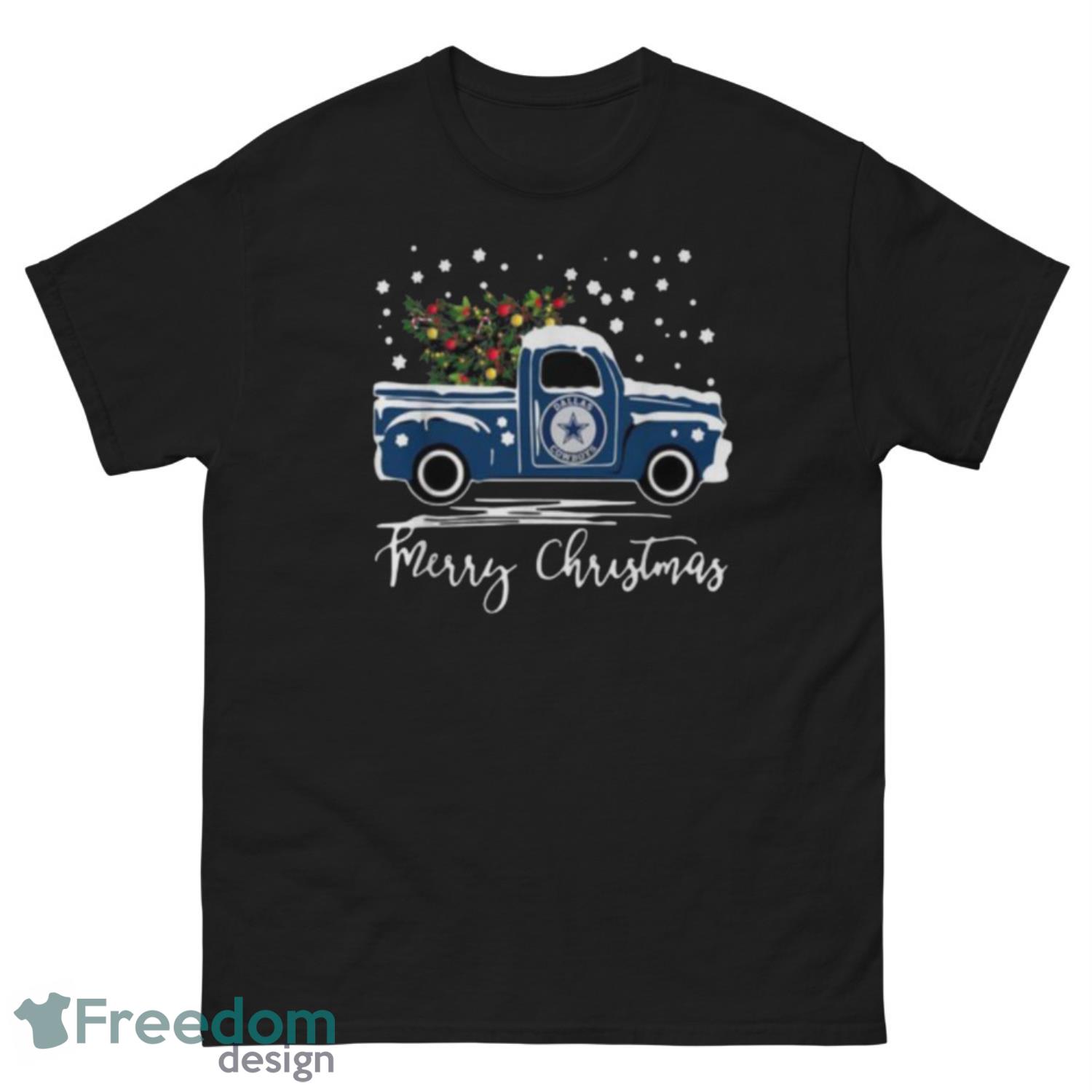 Dallas Cowboys Blue Truck Merry Christmas Shirt