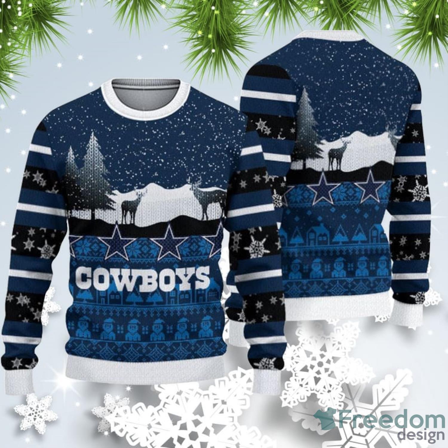 Dallas Cowboys Christmas Santa Claus Chimney Ugly Christmas Sweater -  Dallas Cowboys Ugly Christmas Sweater