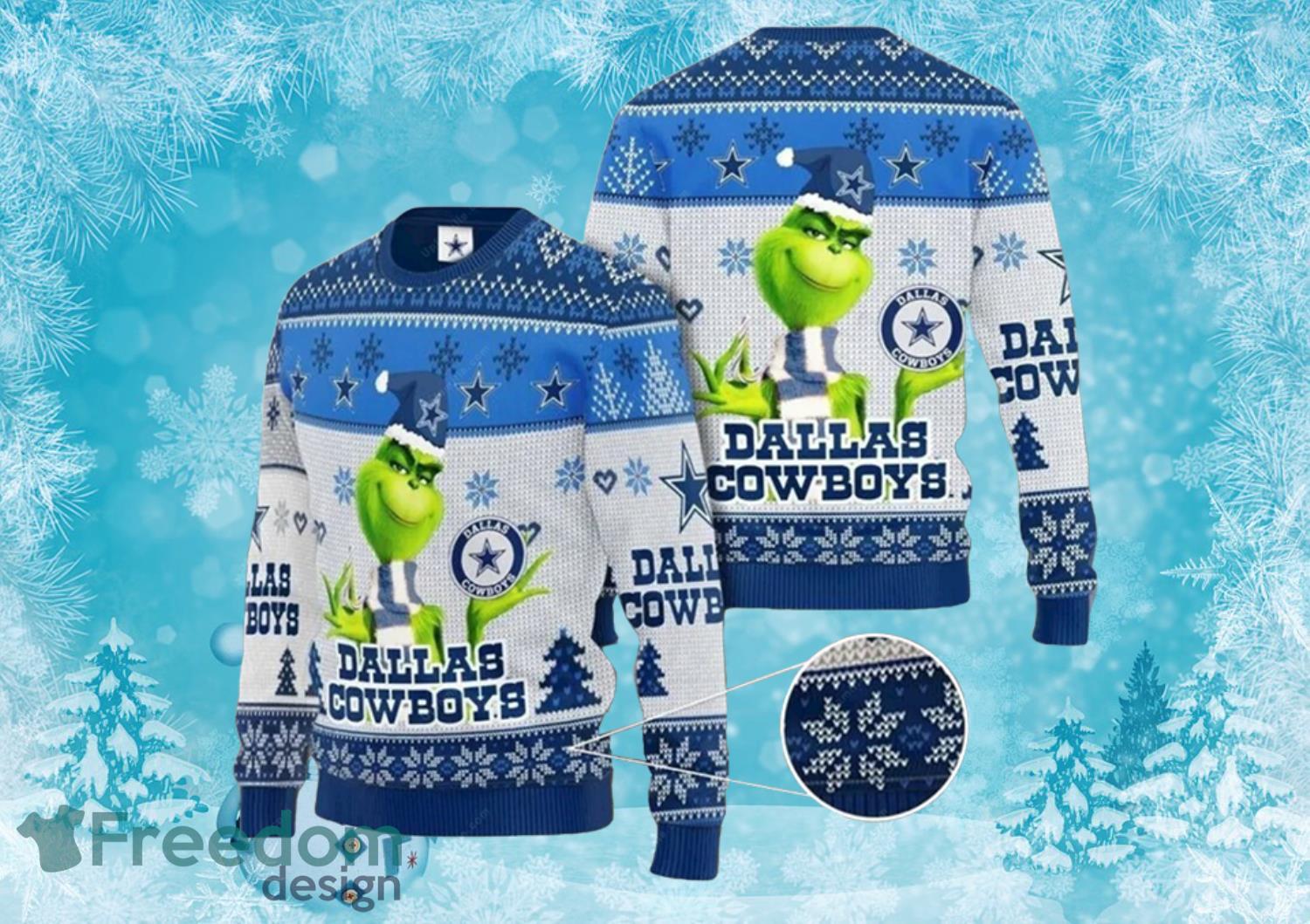 Dallas Cowboys Grinch Ugly Christmas Sweater Full Over Print Product Photo 1