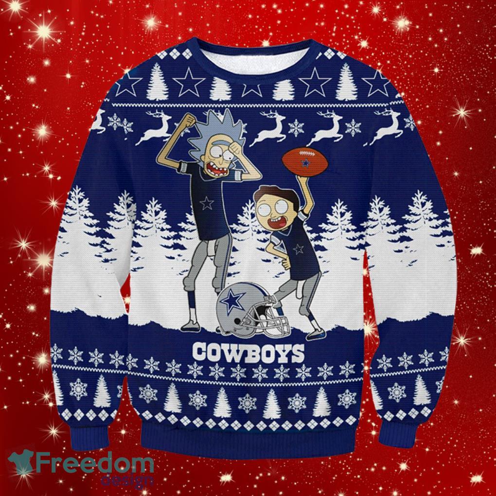 Dallas Cowboys Rick Morty All Over Print Ugly Sweater Product Photo 1