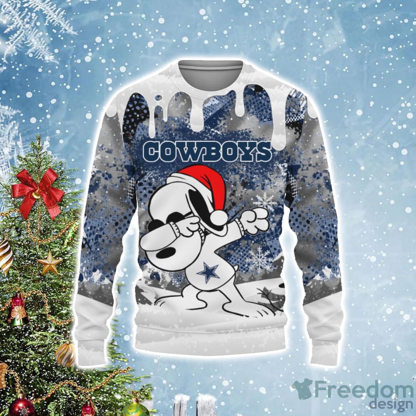 Snoopy Dallas Cowboys Christmas Shirt - High-Quality Printed Brand