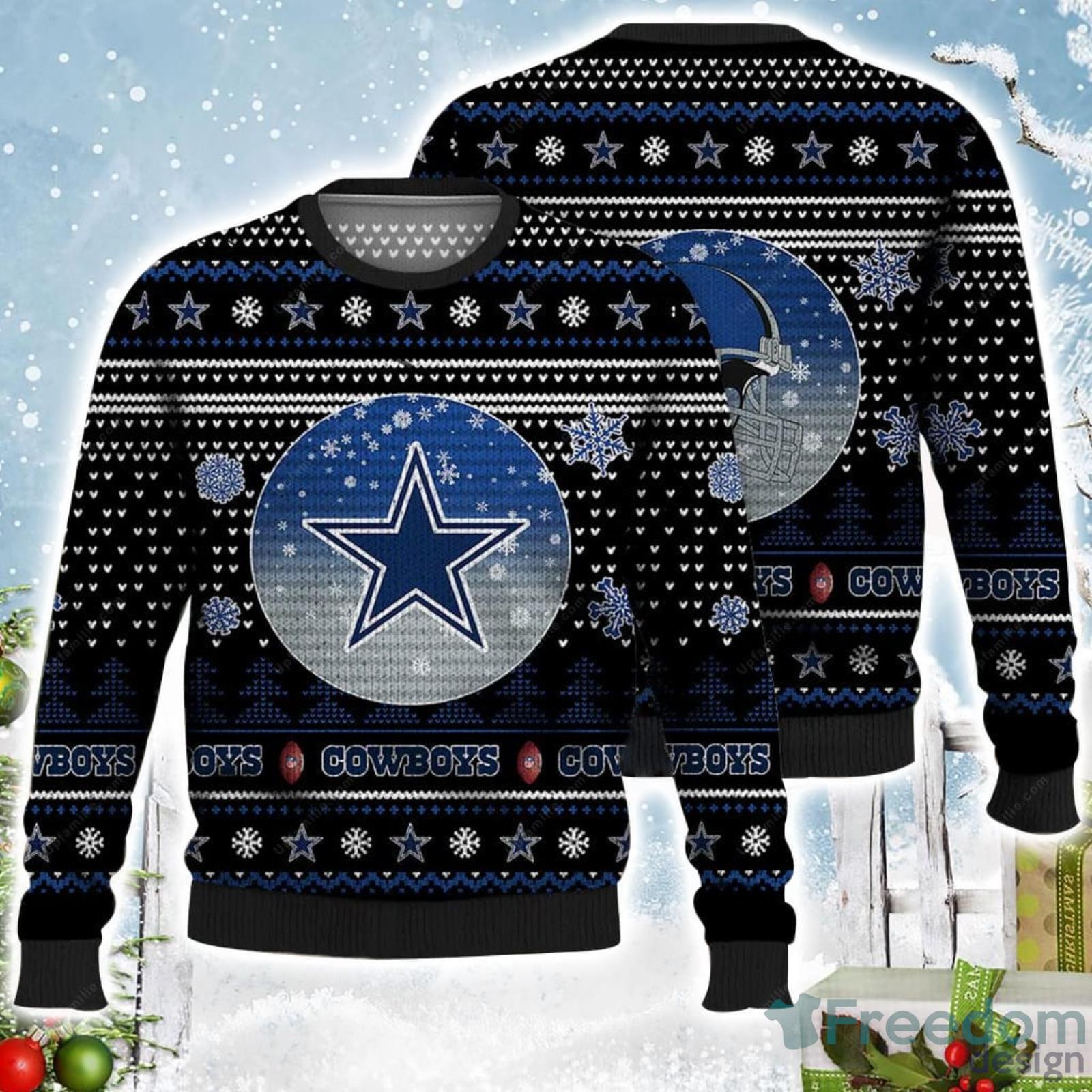 Cowboys Snowflakes Dallas Cowboys Ugly Christmas Sweater For Men And Women  - Freedomdesign