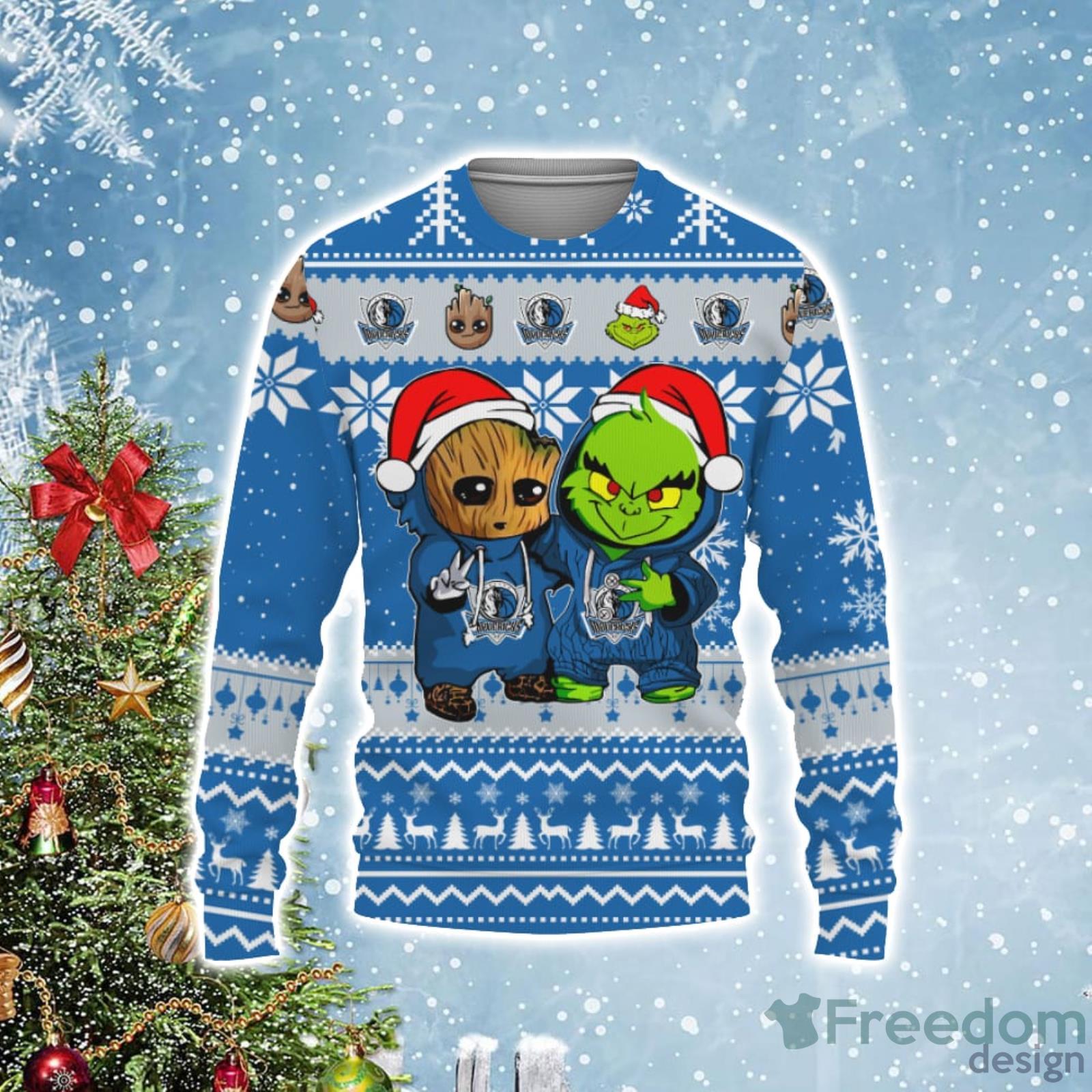 Los Angeles Rams Baby Groot And Grinch Best Friends Football American Ugly  Christmas Sweater - Banantees