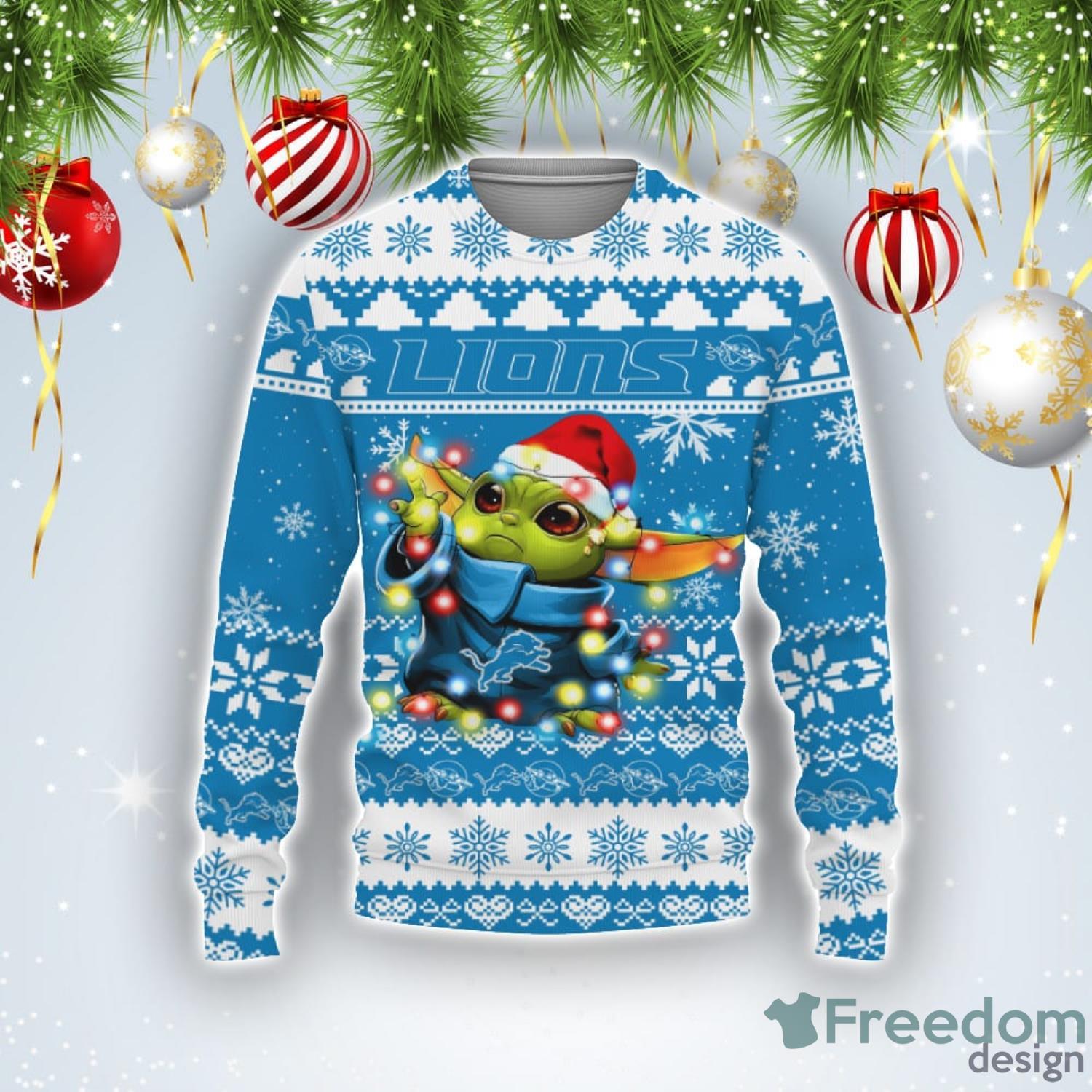 Detroit Lions Funny Grinch Ugly Christmas Sweater - Freedomdesign