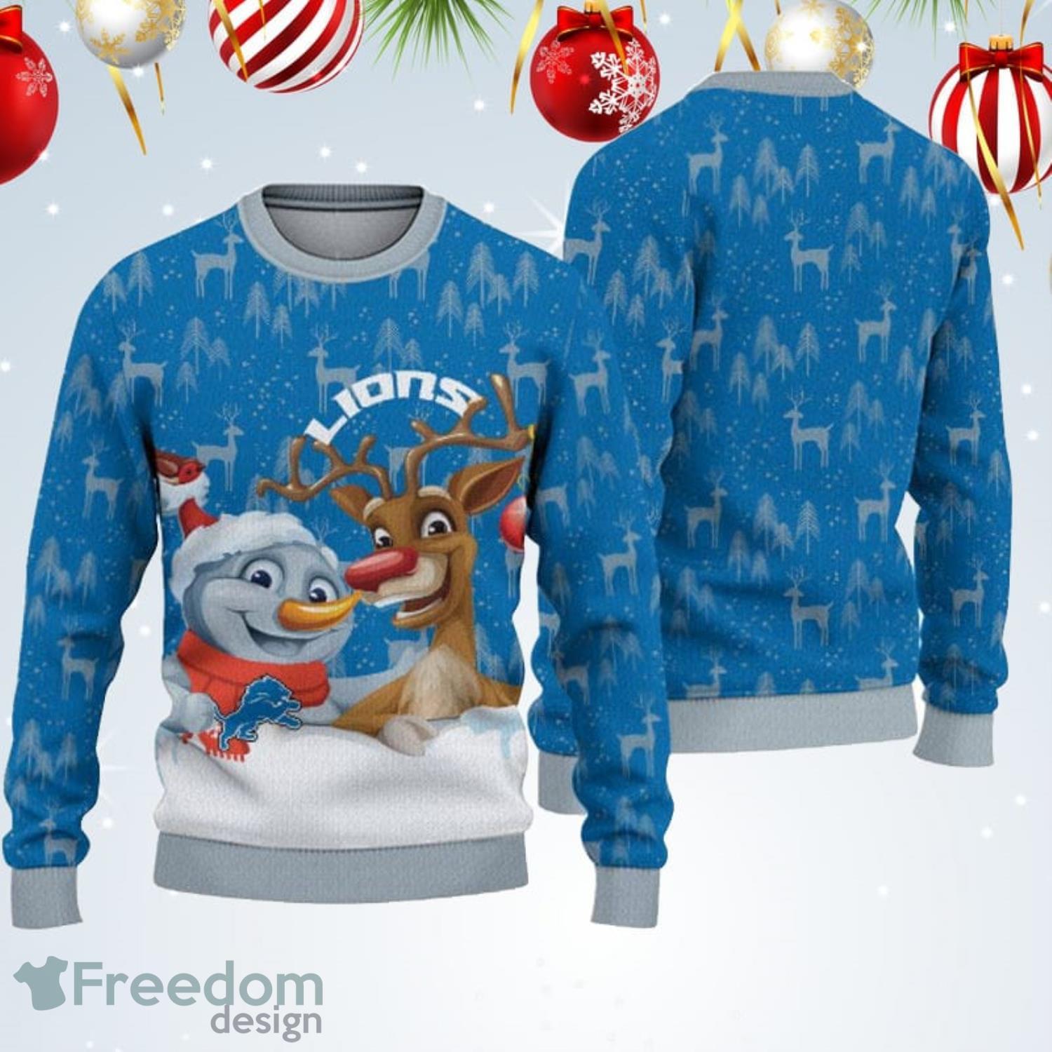 Detroit Lions Christmas Santa Claus Ugly Christmas Sweater - Freedomdesign