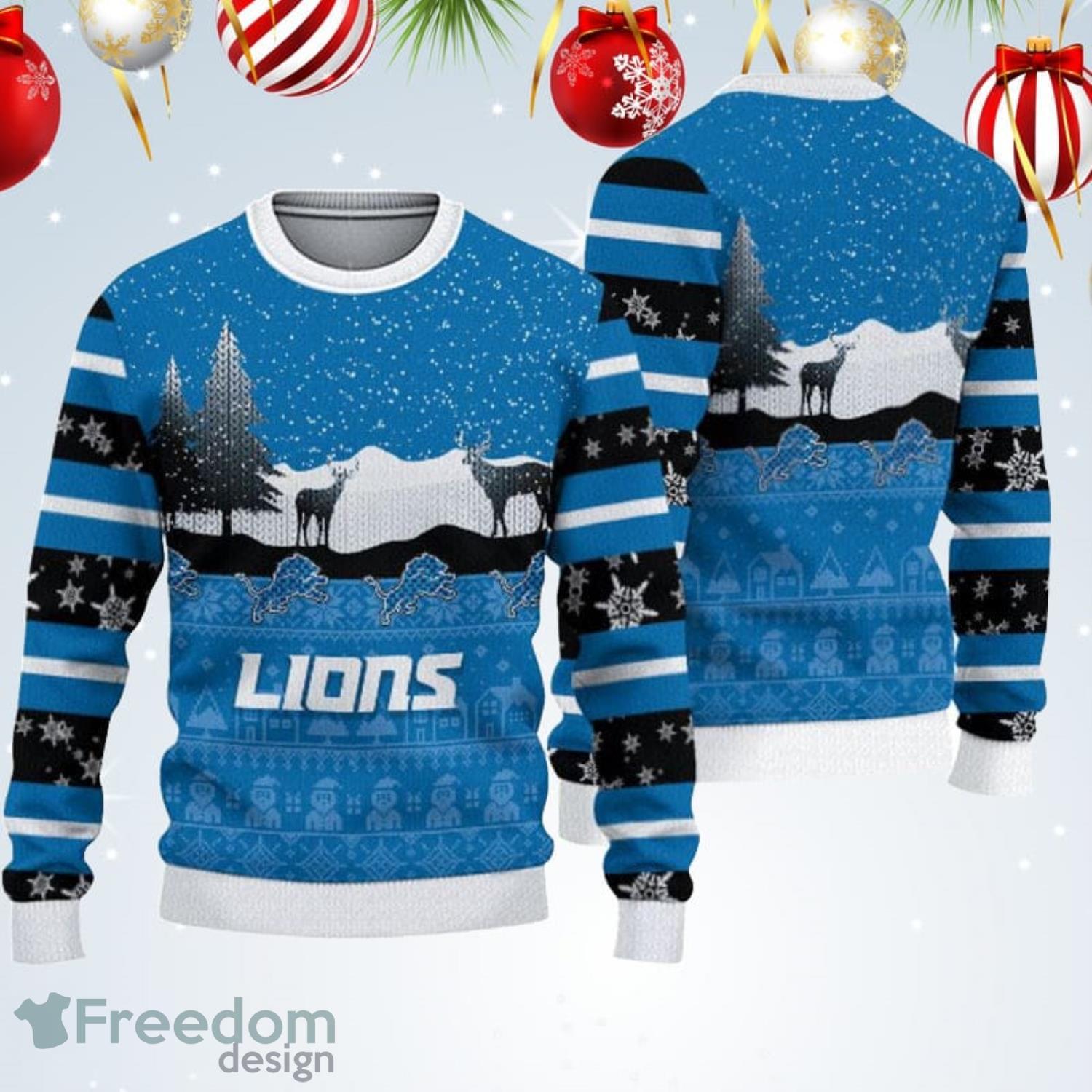 Detroit Lions Christmas Pattern Ugly Christmas Sweater