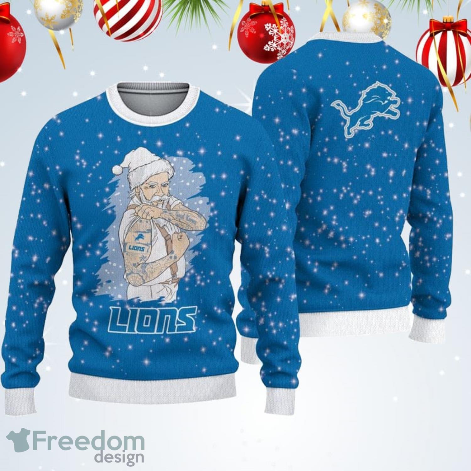 Detroit Lions Dog Family Holiday Ugly Sweater, Size: Xs