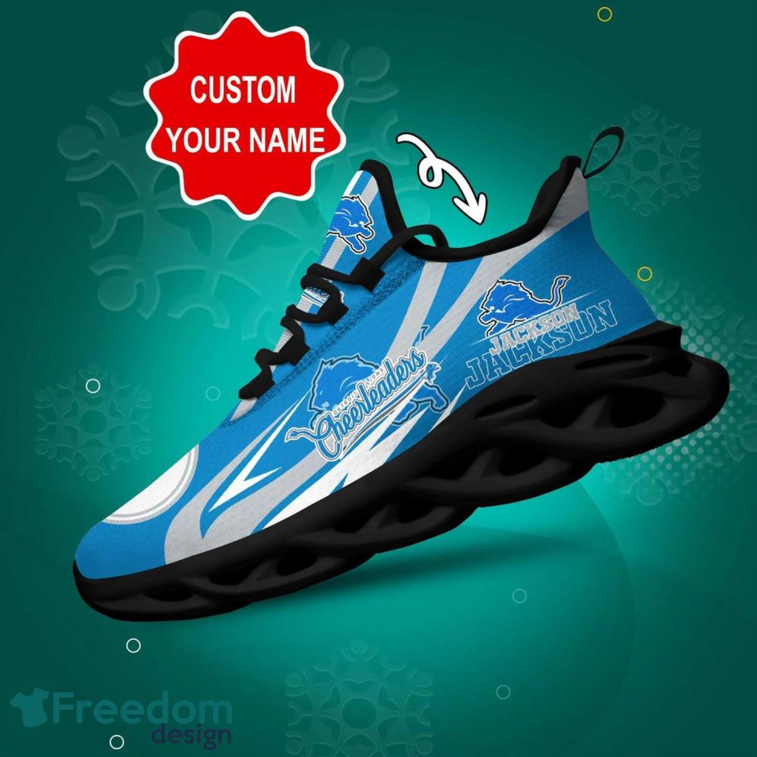 Detroit Lions NFL Max Soul Shoes Custom Name Sneakers For Men And Women -  Freedomdesign