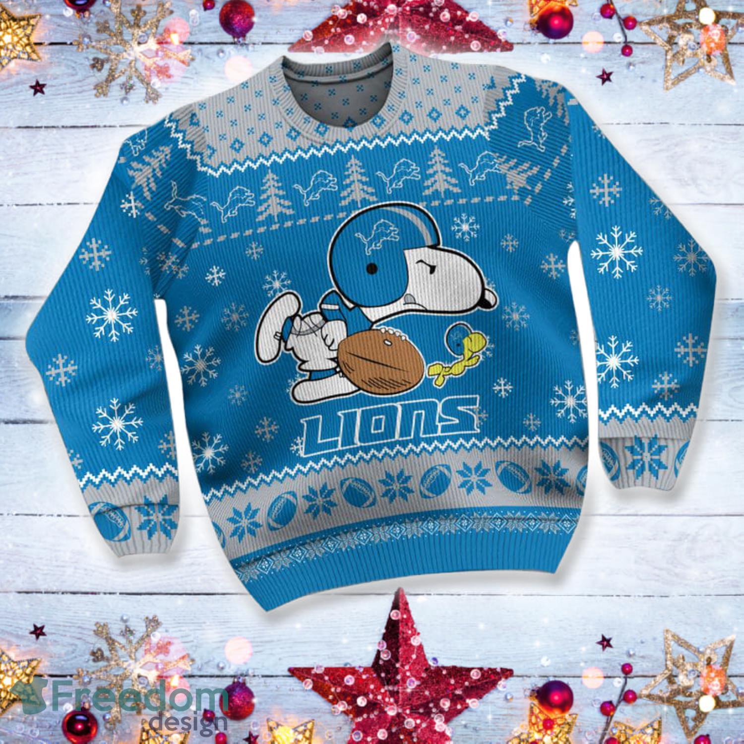 Detroit Lions Christmas Pattern Ugly Christmas Sweater