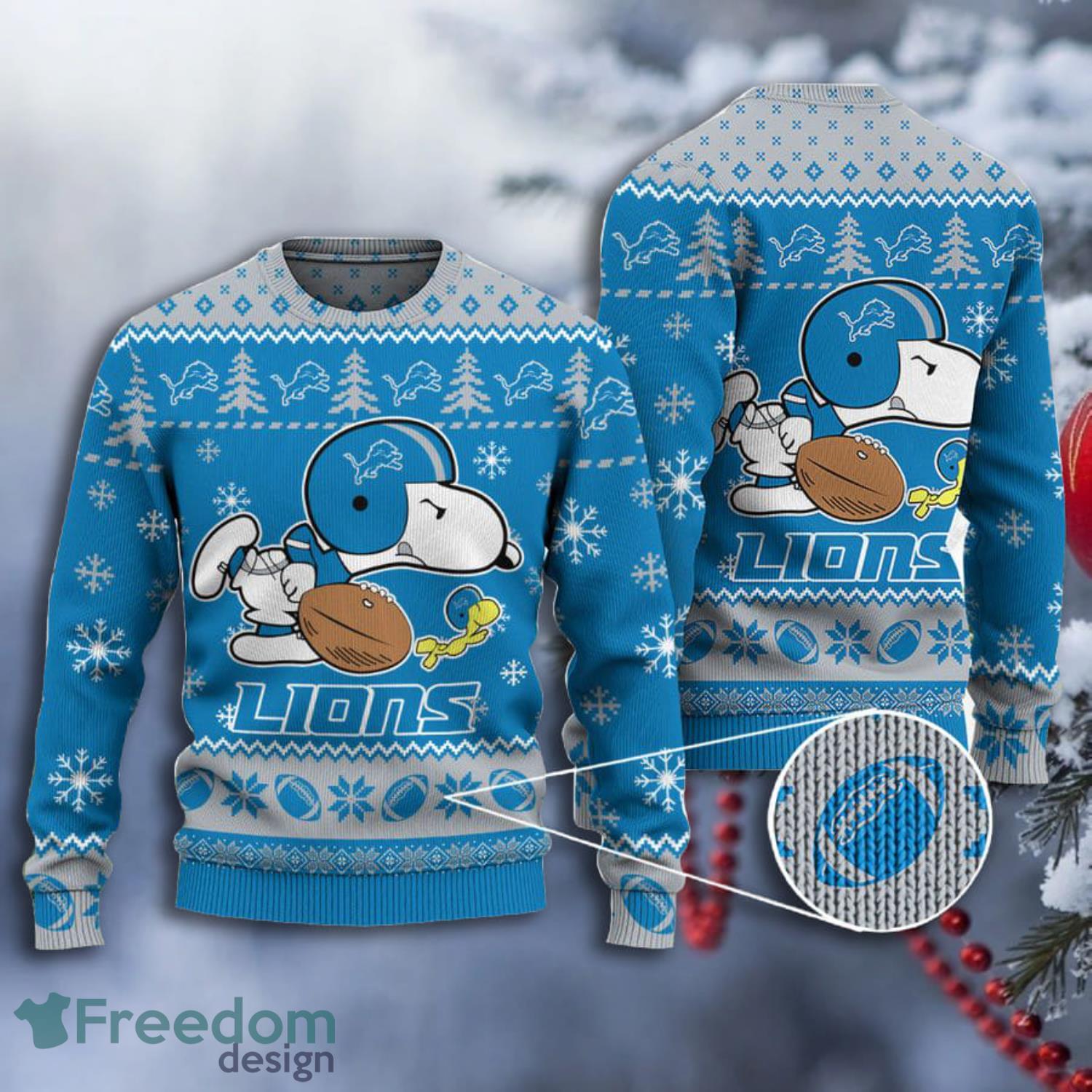 Detroit Lions Snoopy NFL Christmas Ugly Sweater Gift For Fans -  Freedomdesign