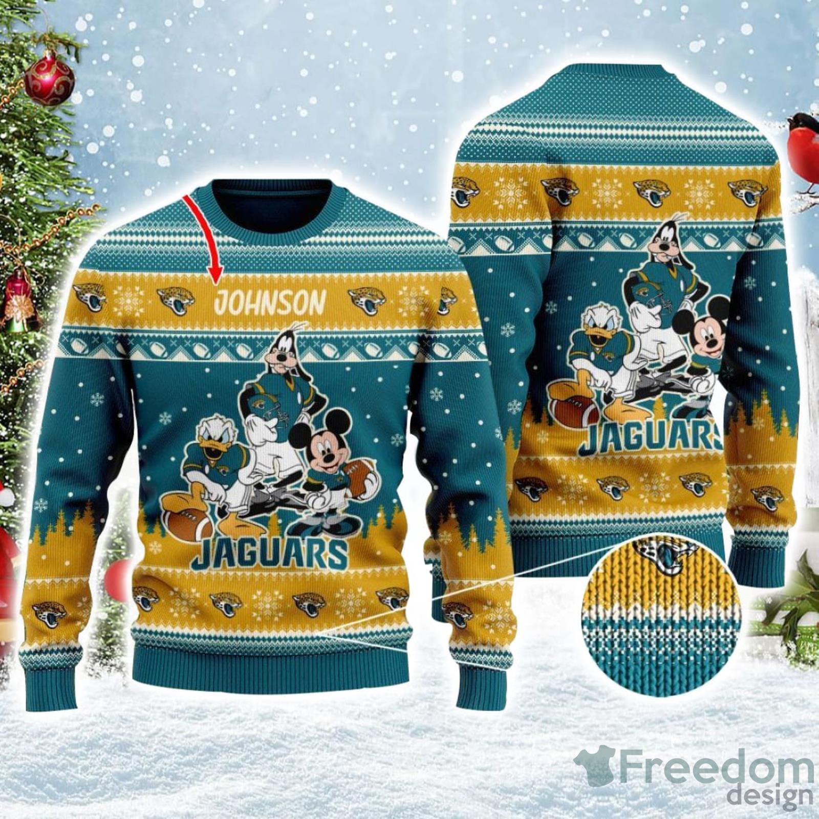 Personalized Jacksonville Jaguars Ugly Christmas Sweater Surprise