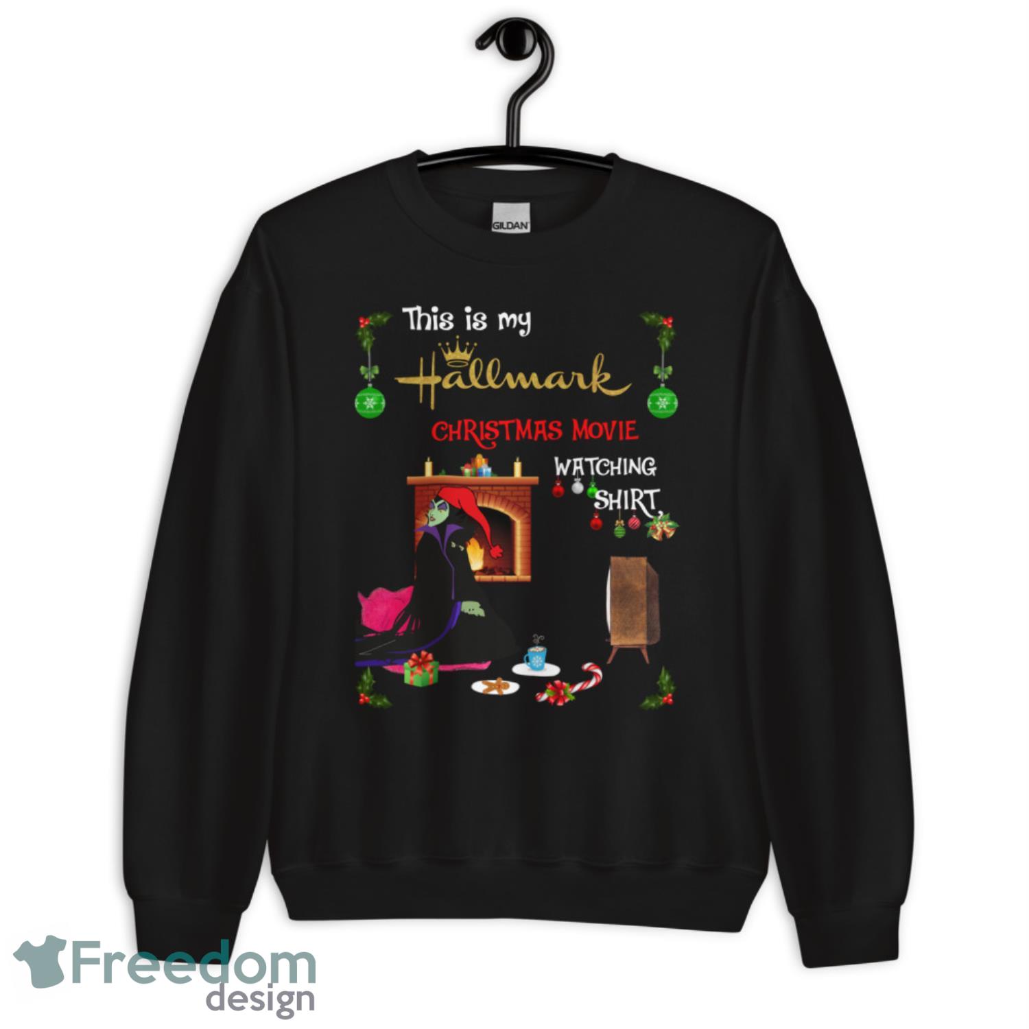 Evil Queen This Is My Hallmark Christmas Movie Watching Christmas Shirt - G185 Crewneck Sweatshirt