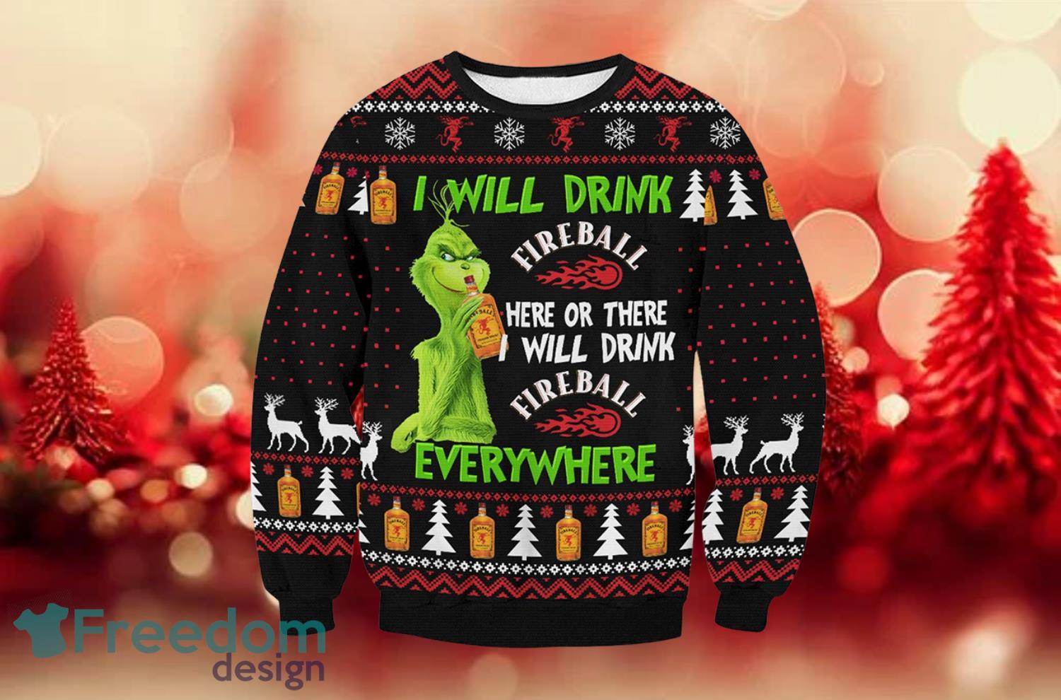 Fireball Grinch All Over Print Ugly Sweater Product Photo 1