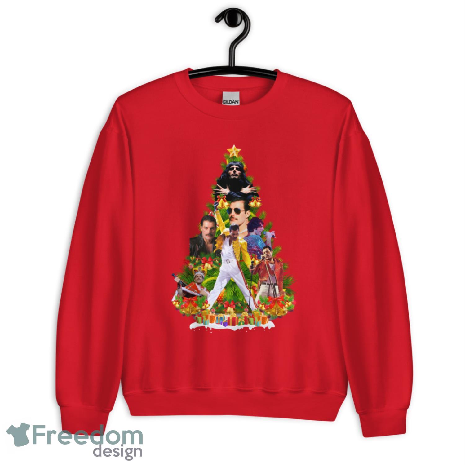 Freddie Mercury Christmas Tree Christmas Shirt - G185 Crewneck Sweatshirt-2