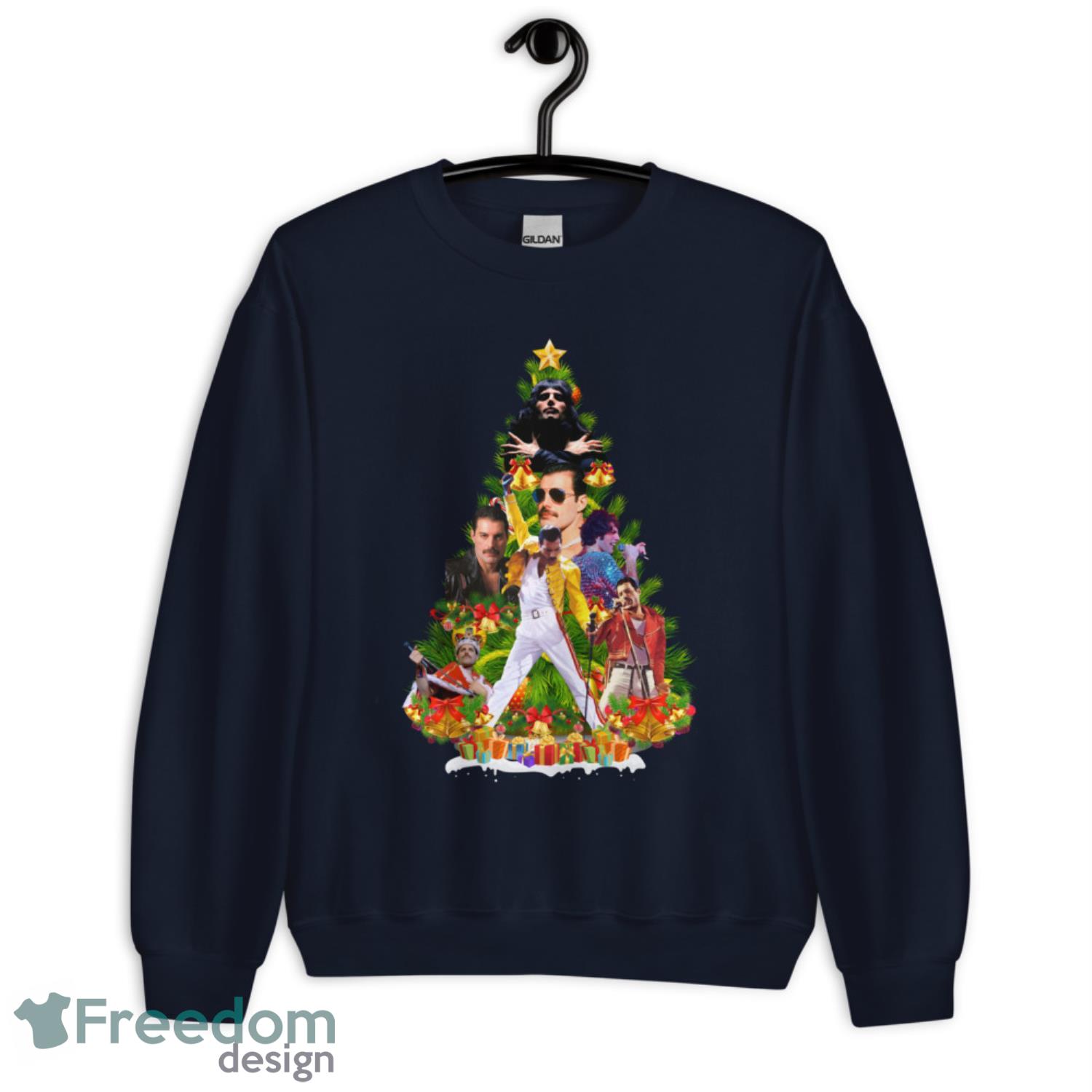 Freddie Mercury Christmas Tree Christmas Shirt - G185 Crewneck Sweatshirt-1