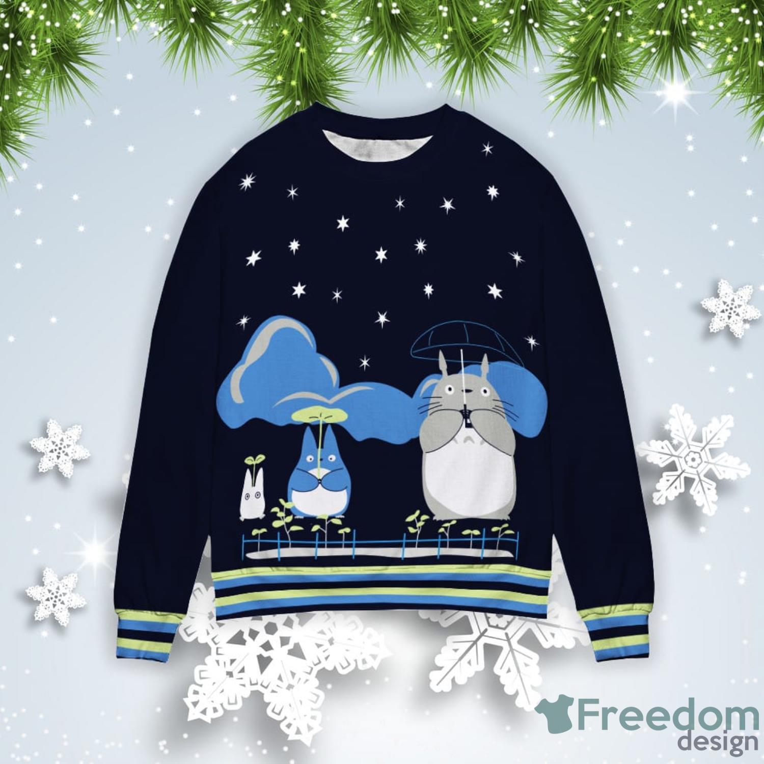 Ghibli My Neighbor Totoro Christmas Gift Ugly Christmas Sweater Product Photo 1 Ghibli My Neighbor Totoro Christmas Gift Ugly Christmas Sweater Product Photo 1