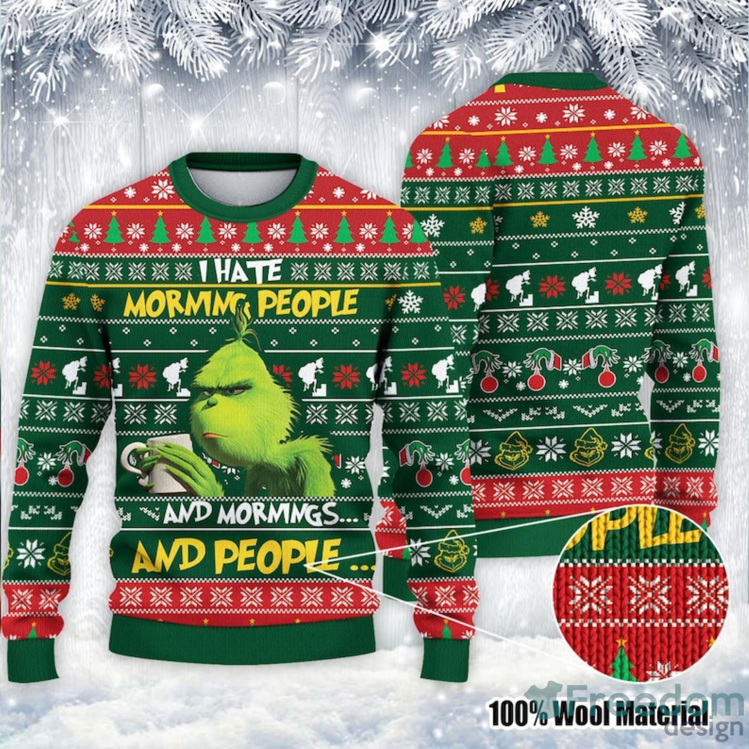 Washington Redskins Funny Grinch I Hate Morning People Ugly