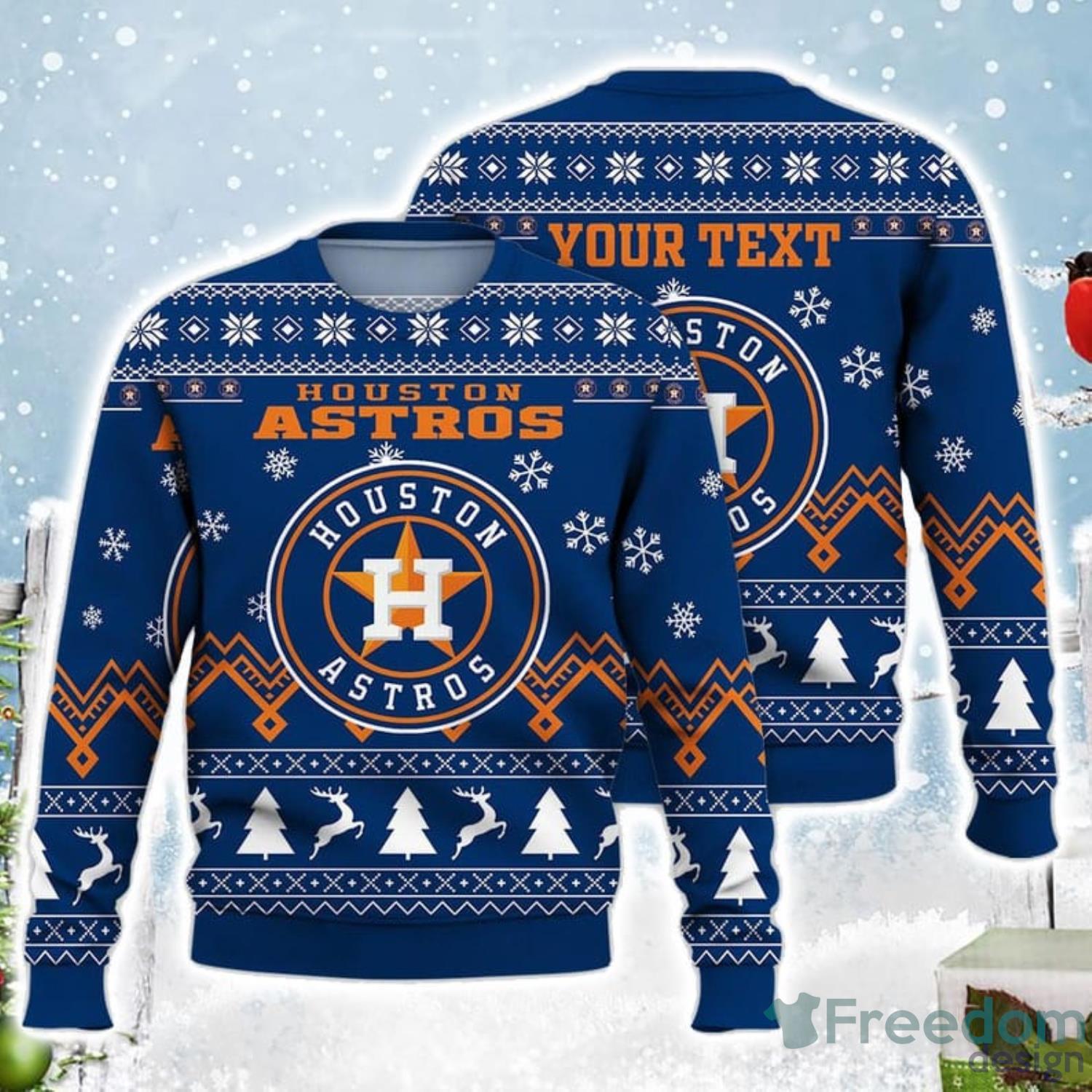 Houston Astros Personalized Name Funny Baseball American Christmas Gift  Ugly Christmas Sweater - Freedomdesign