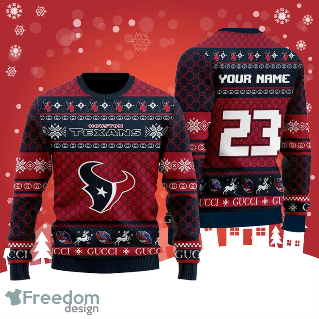 Houston Texans Gucci All Over Print Ugly Sweater Product Photo 1
