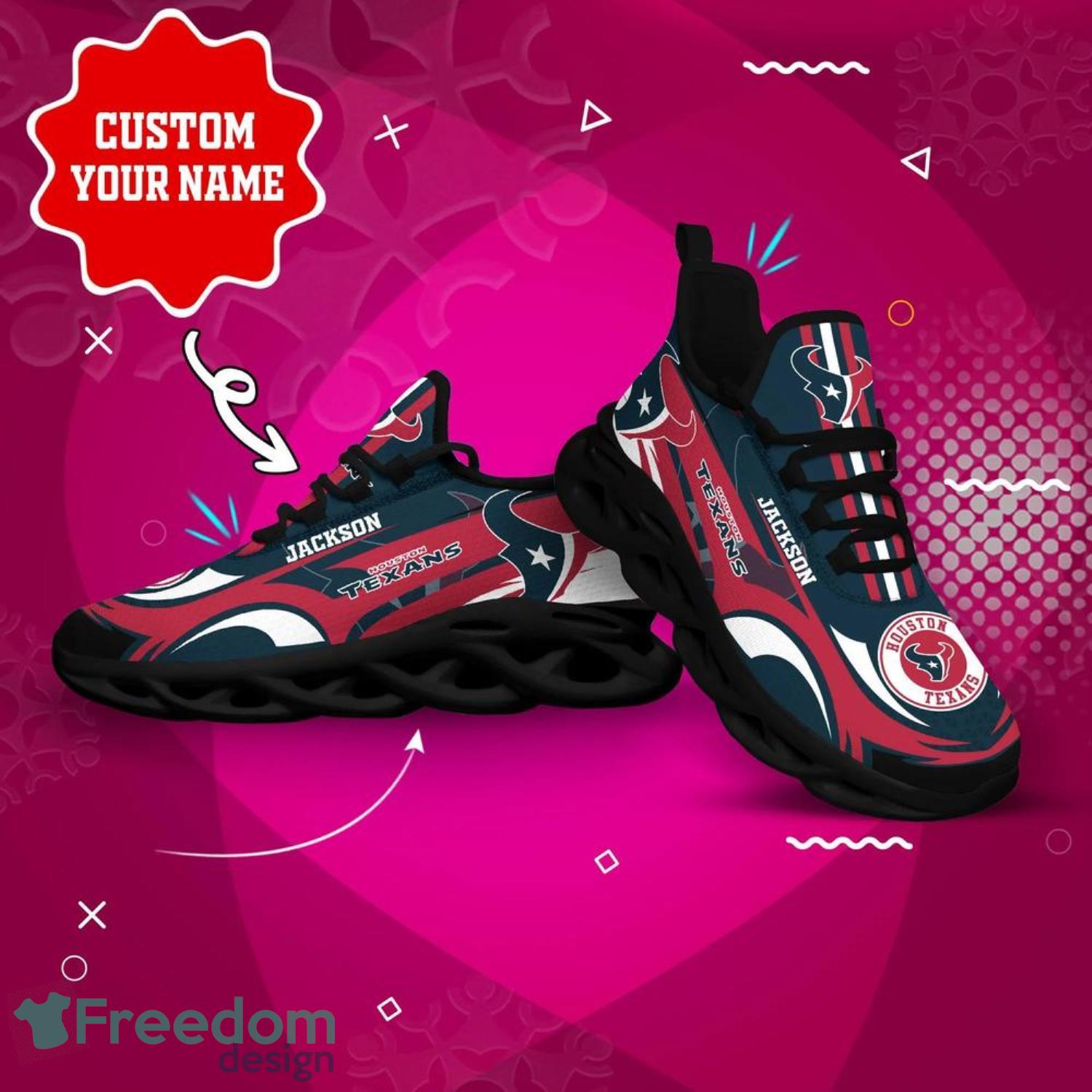 Houston Texans NFL Max Soul Shoes Custom Name Sneakers For Men And Women image Houston Texans NFL Max Soul Shoes Custom Name Sneakers For Men And Women Product Photo 2