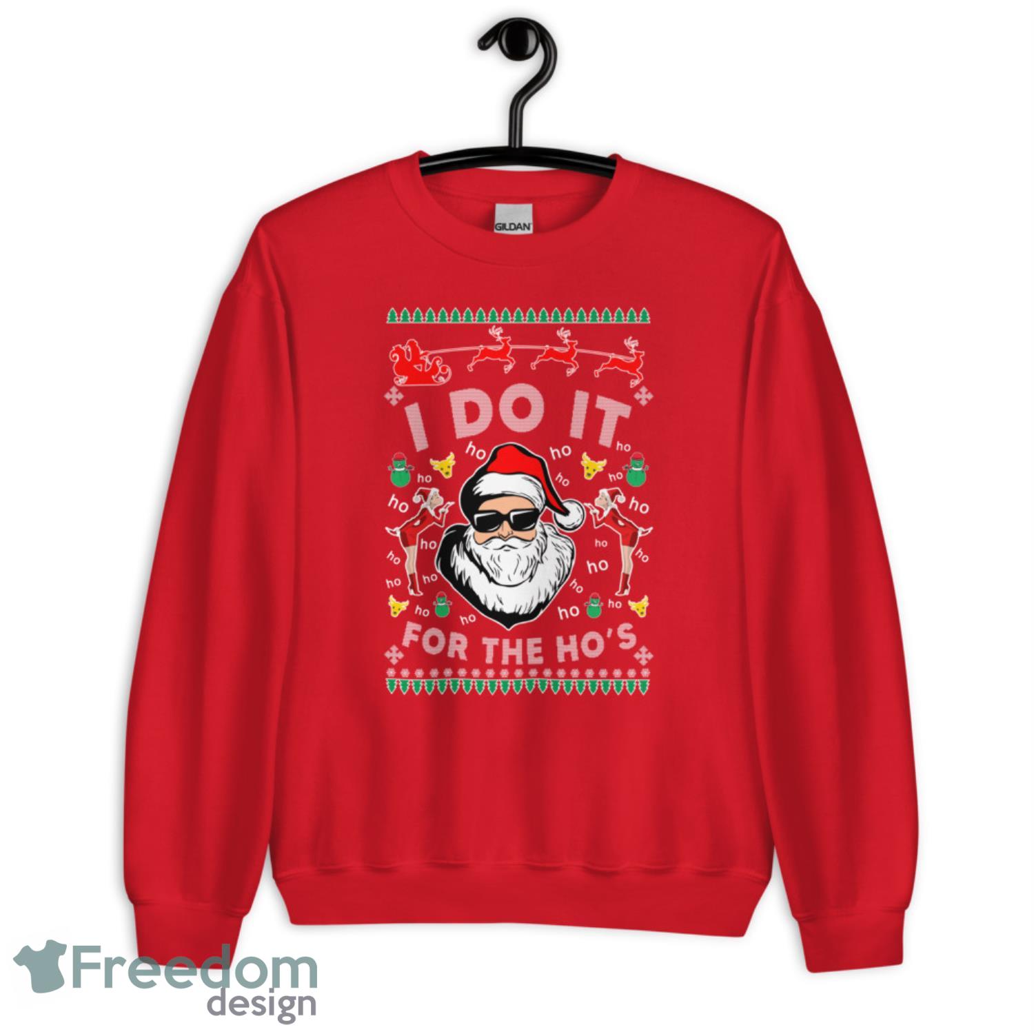 I Do It For The Hos Santa Claus Christmas Sweatshirt Product Photo 2