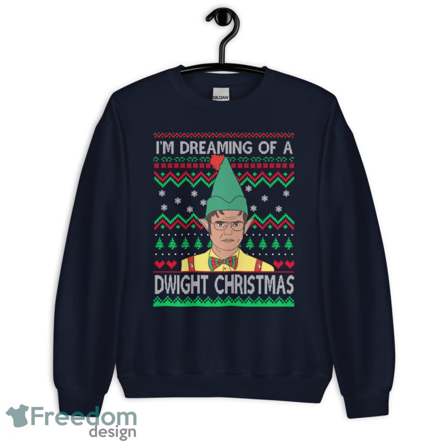 I'm Dreaming Of A Dwight Christmas Shirt - G185 Unisex Heavy Blend Crewneck Sweatshirt-1