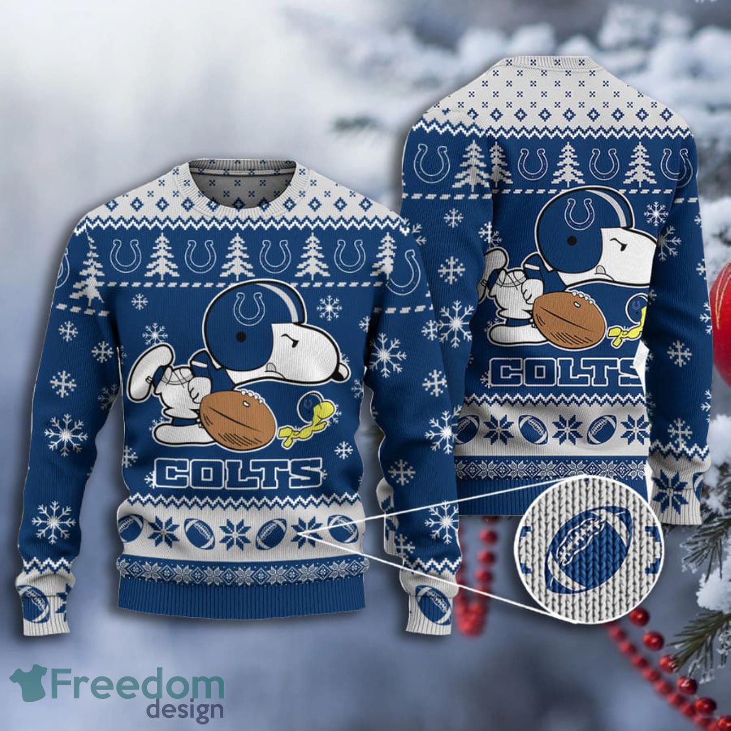 NFL Indianapolis Colts Snoopy Ugly Christmas Sweater V2 Design Sweatshirt  For Fans Gift - Freedomdesign