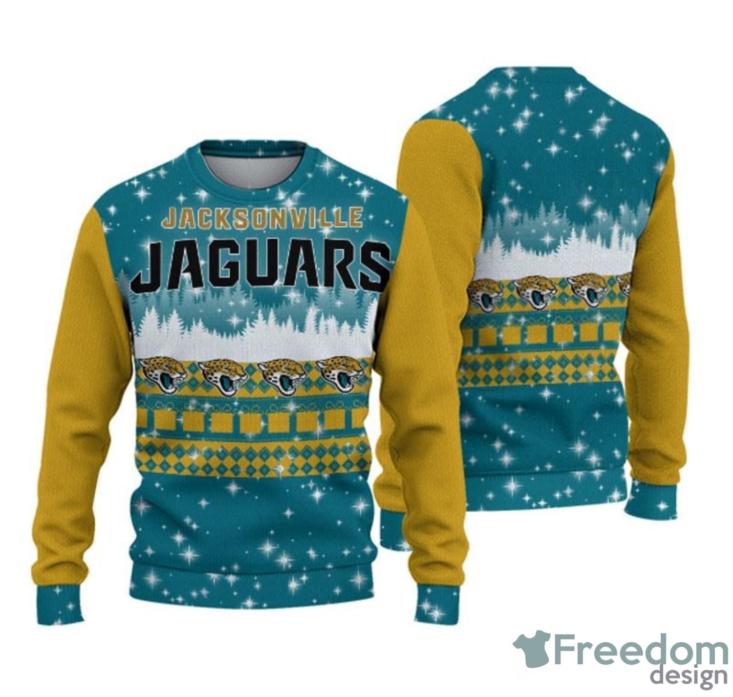 Merry Christmas Snow Pattern Funny Cute Jacksonville Jaguars Ugly