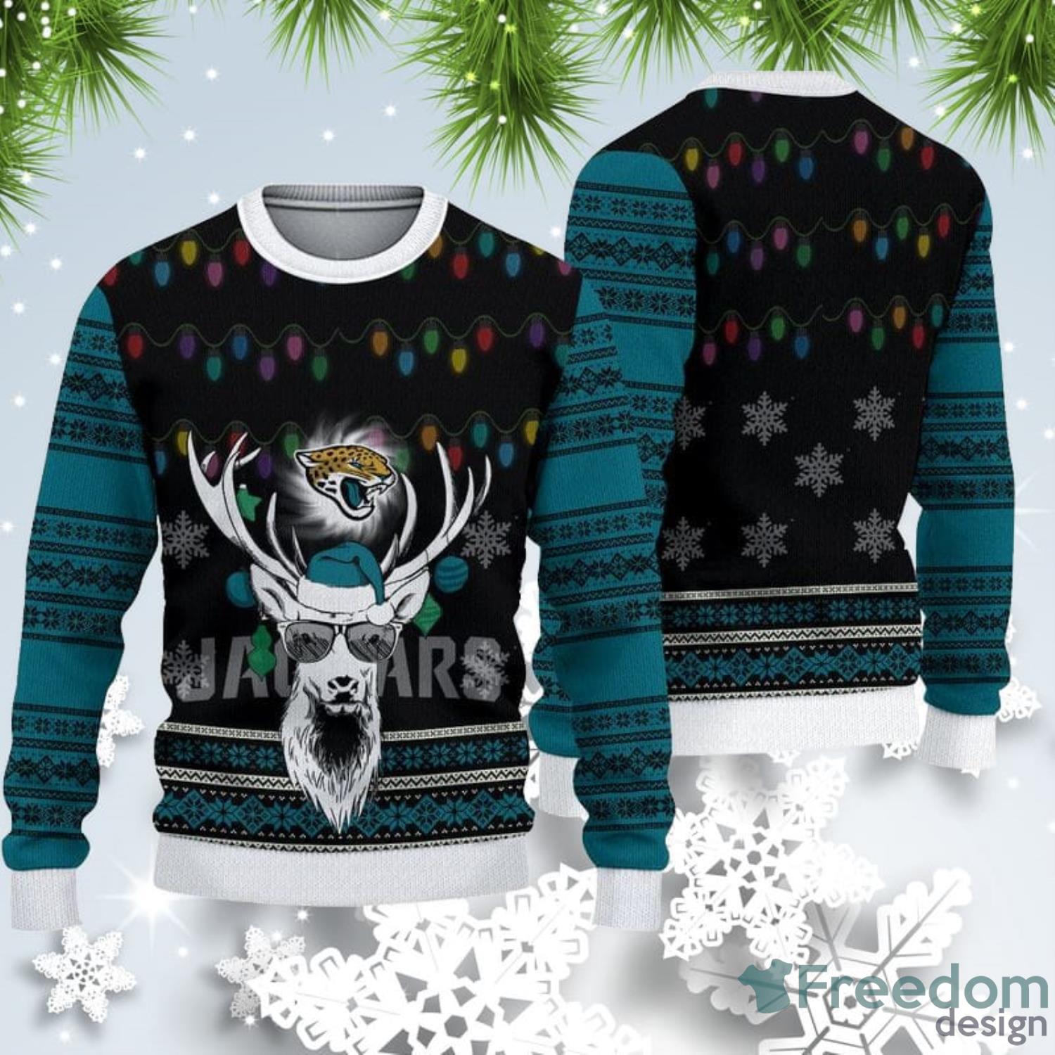 Jacksonville Jaguars Christmas Reindeers Pattern Ugly Christmas Sweater