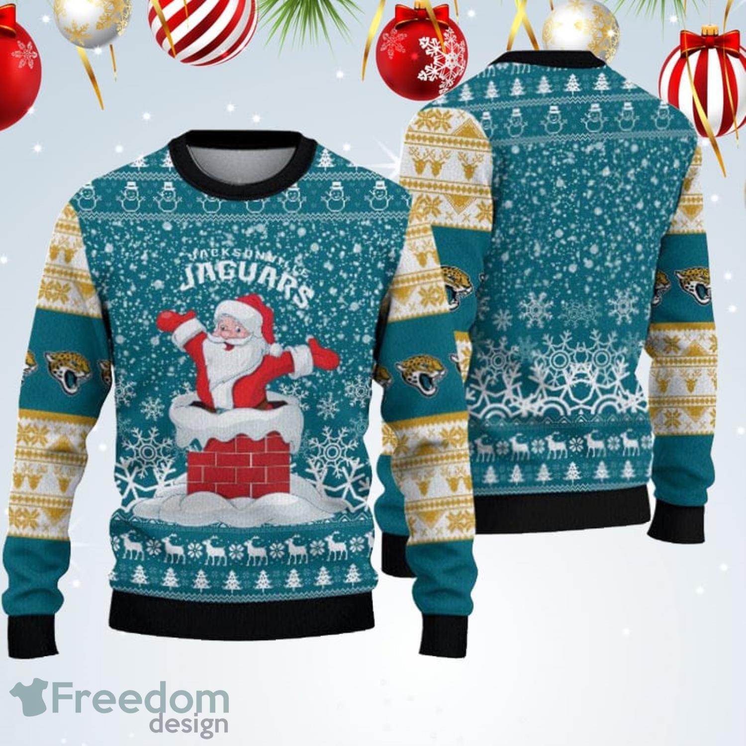 Jacksonville Jaguars Christmas Santa Claus Ugly Christmas Sweater -  Freedomdesign