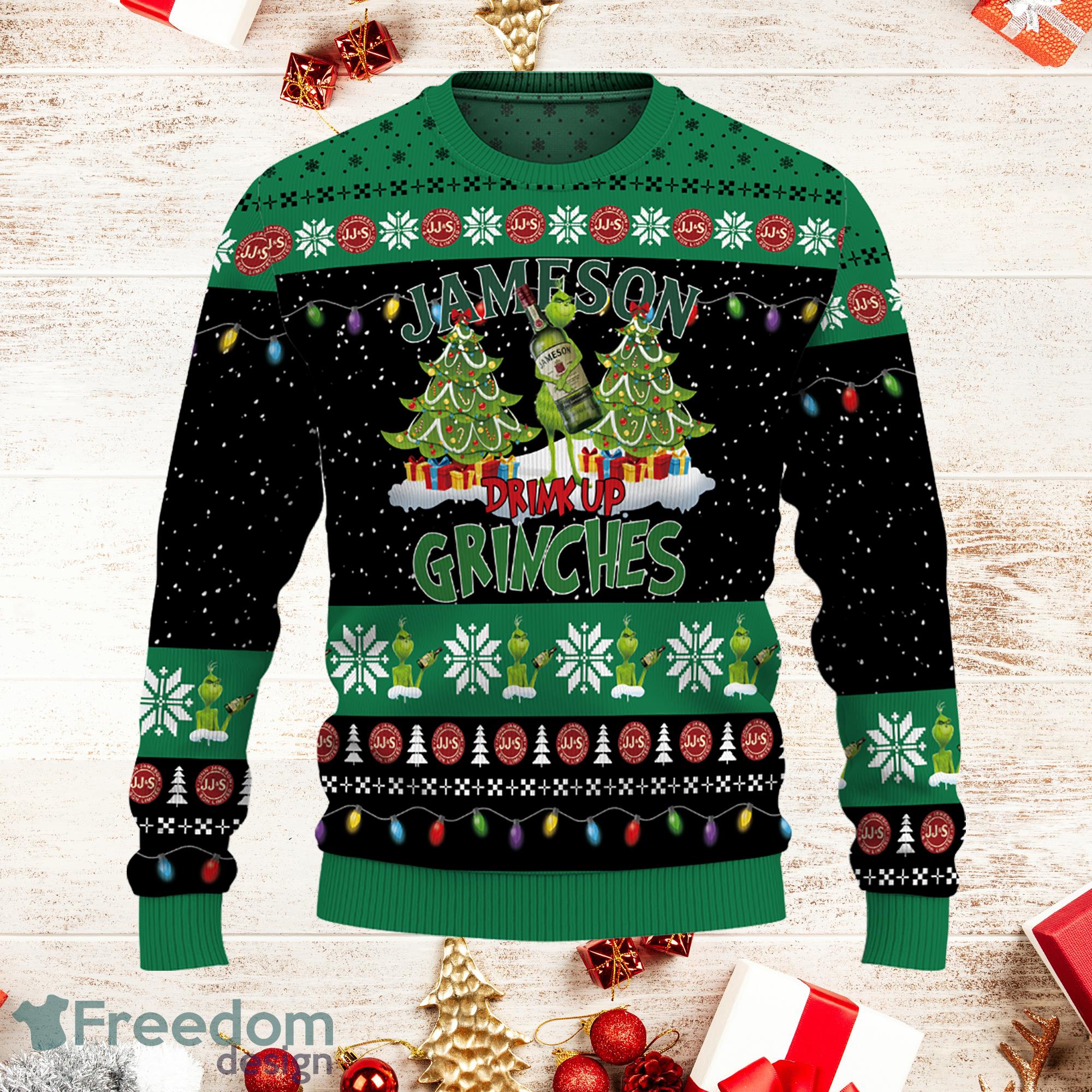 Jameson Drink Up Grinches Full Print Ugly Christmas Sweater