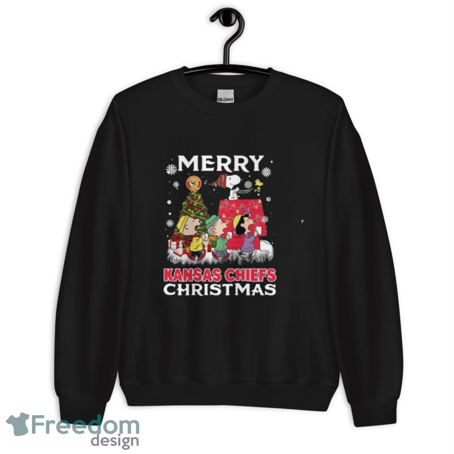 Kansas City Chiefs Merry Christmas T-shirt - G185 Unisex Heavy Blend Crewneck Sweatshirt