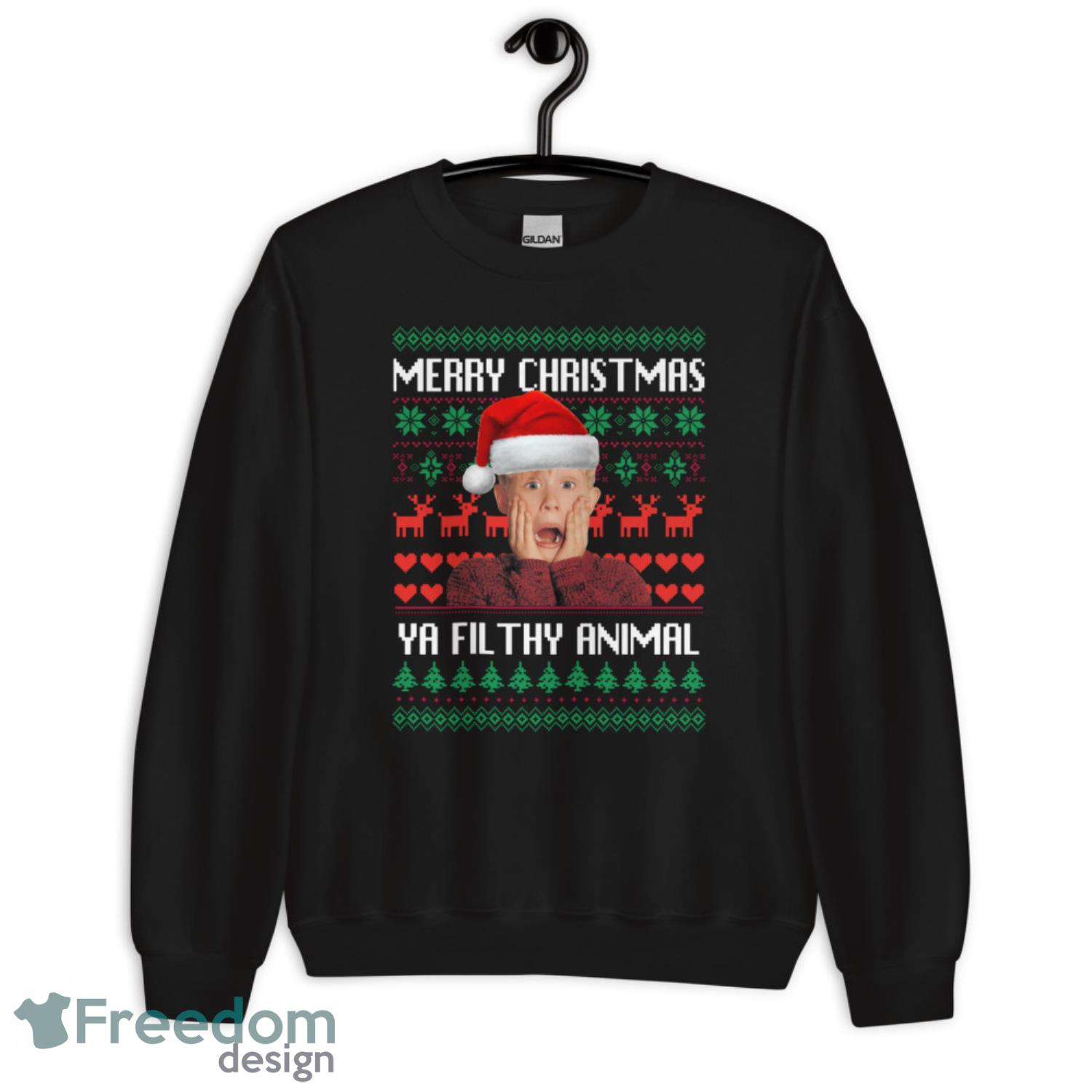 Kevin Merry Christmas Ya Fil Thy Animal Christmas Sweatshirt - G185 Unisex Heavy Blend Crewneck Sweatshirt