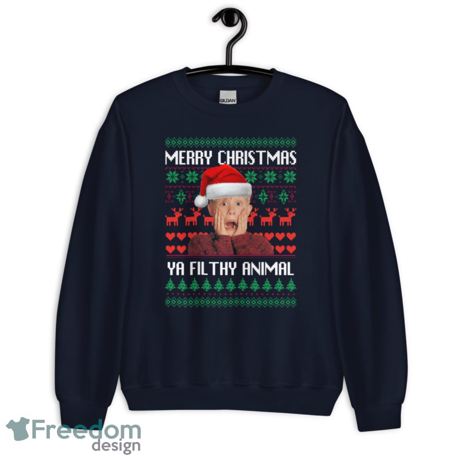 Kevin Merry Christmas Ya Fil Thy Animal Christmas Sweatshirt - G185 Unisex Heavy Blend Crewneck Sweatshirt-1