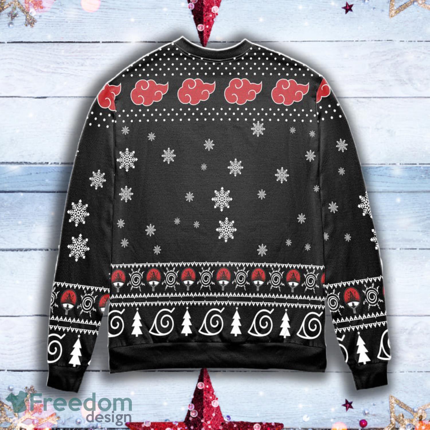 Kurama Naruto Akatsuki Logo Snowflake Full Print Christmas Ugly Sweater image Kurama Naruto Akatsuki Logo Snowflake Full Print Christmas Ugly Sweater Product Photo 2