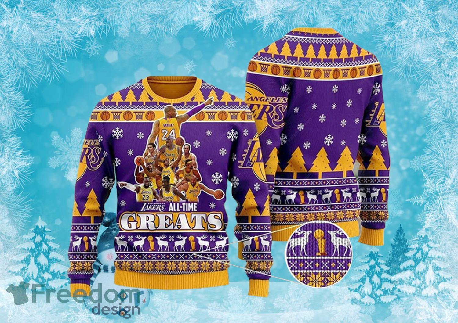 Lakers All Time Greats Ugly Christmas Sweater Full Over Print -  Freedomdesign