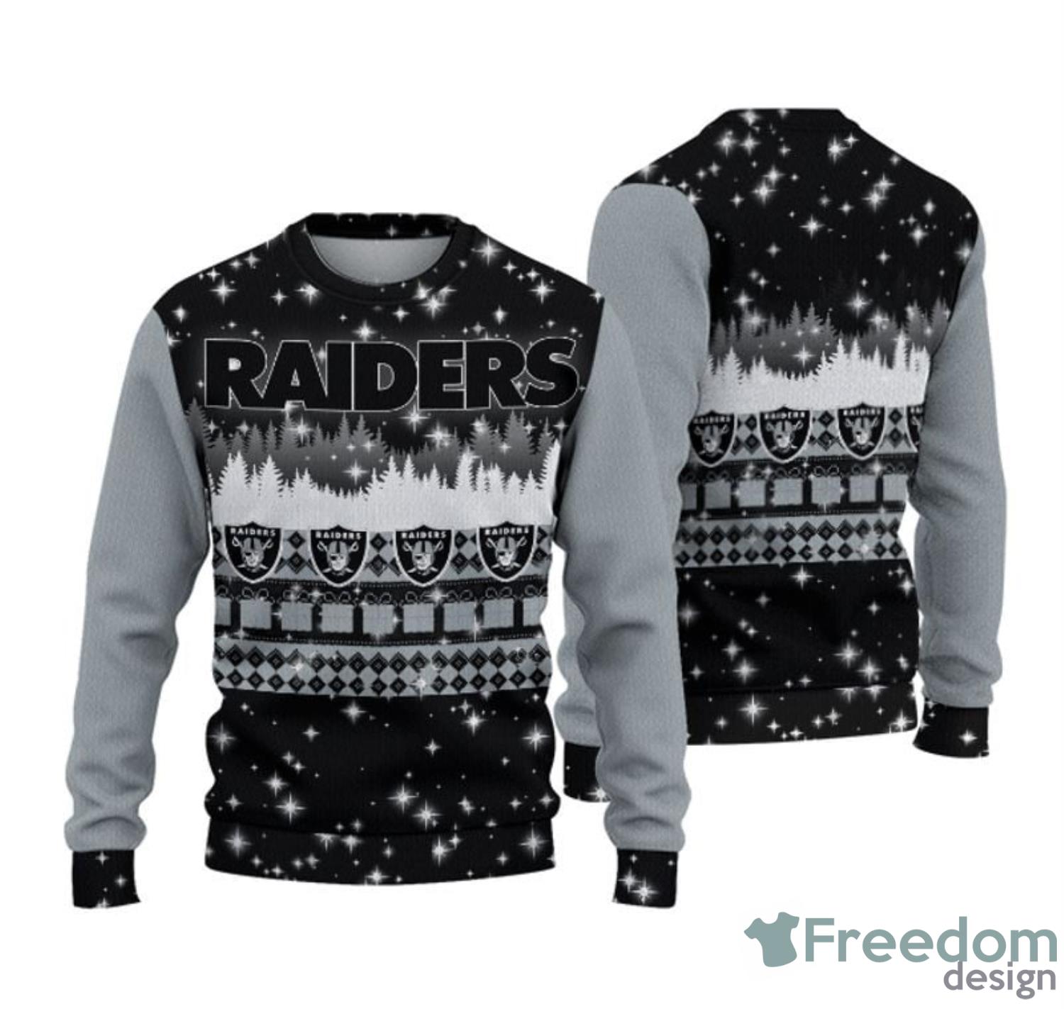 Las Vegas Raiders Christmas Pattern Ugly Christmas Sweater For Men And Women  - Freedomdesign